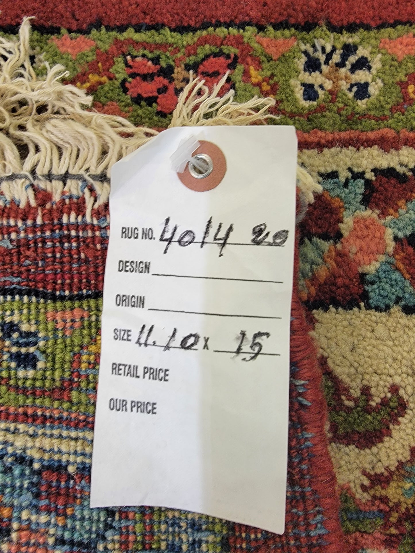 Antique Hand-Knotted Wool Area Rug Mahal 11'10" x 15'