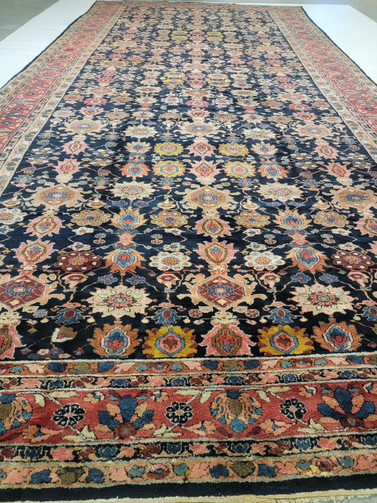 Antique Hand-Knotted Wool Area Rug Bijar 11'6" x 24'4"