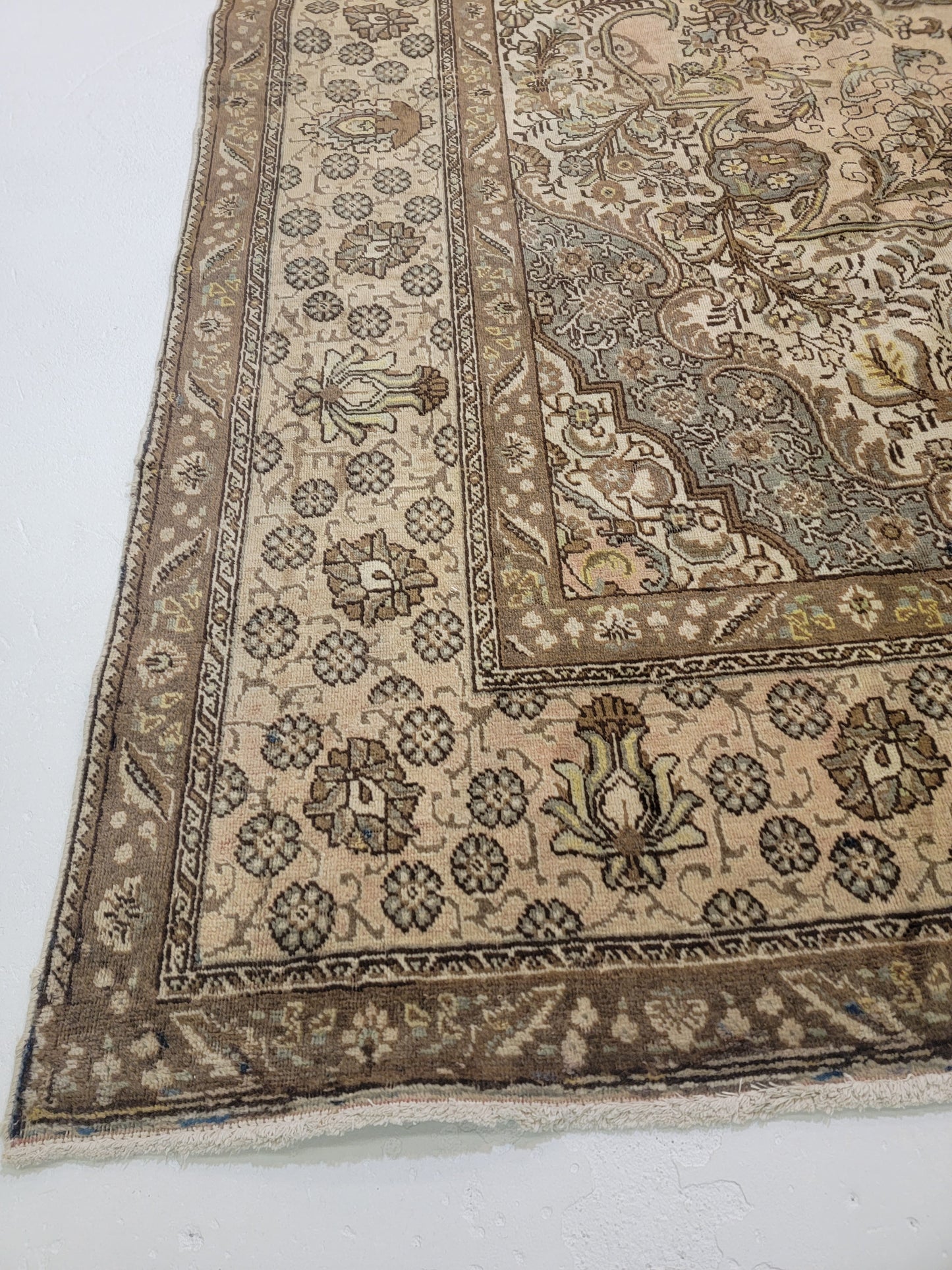 Antique Hand-Knotted Wool Area Rug Tabriz 11'3" x 16'3"