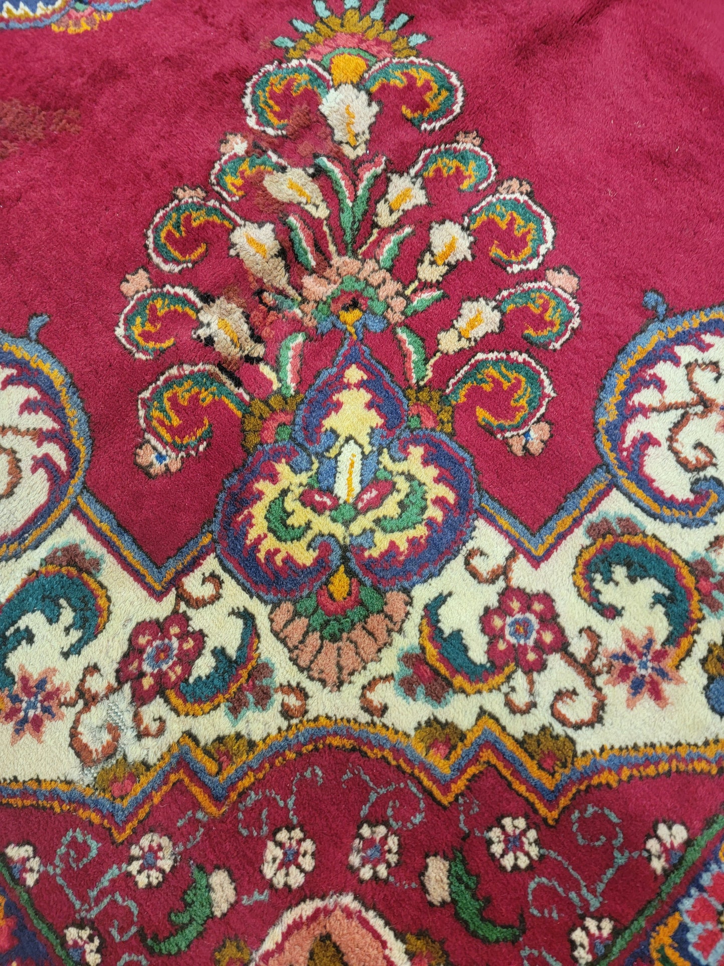 Antique Hand-Knotted Wool Area Rug Tabriz 9'3" x 12'6"