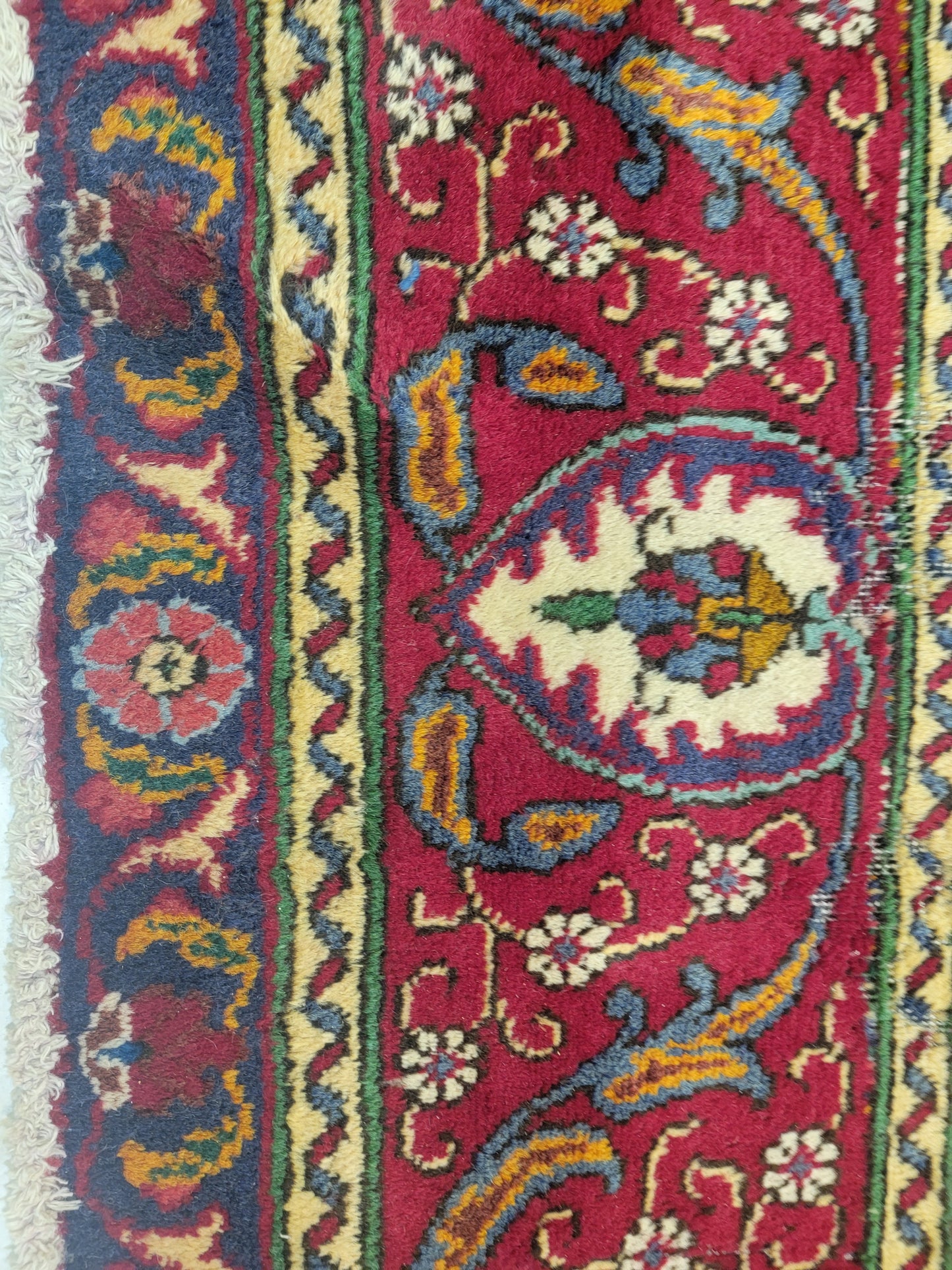 Antique Hand-Knotted Wool Area Rug Tabriz 9'3" x 12'6"