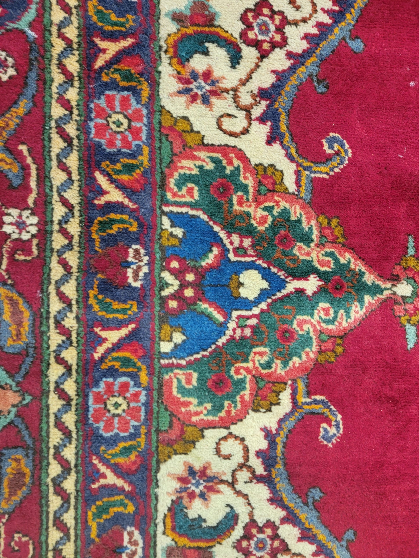 Antique Hand-Knotted Wool Area Rug Tabriz 9'3" x 12'6"