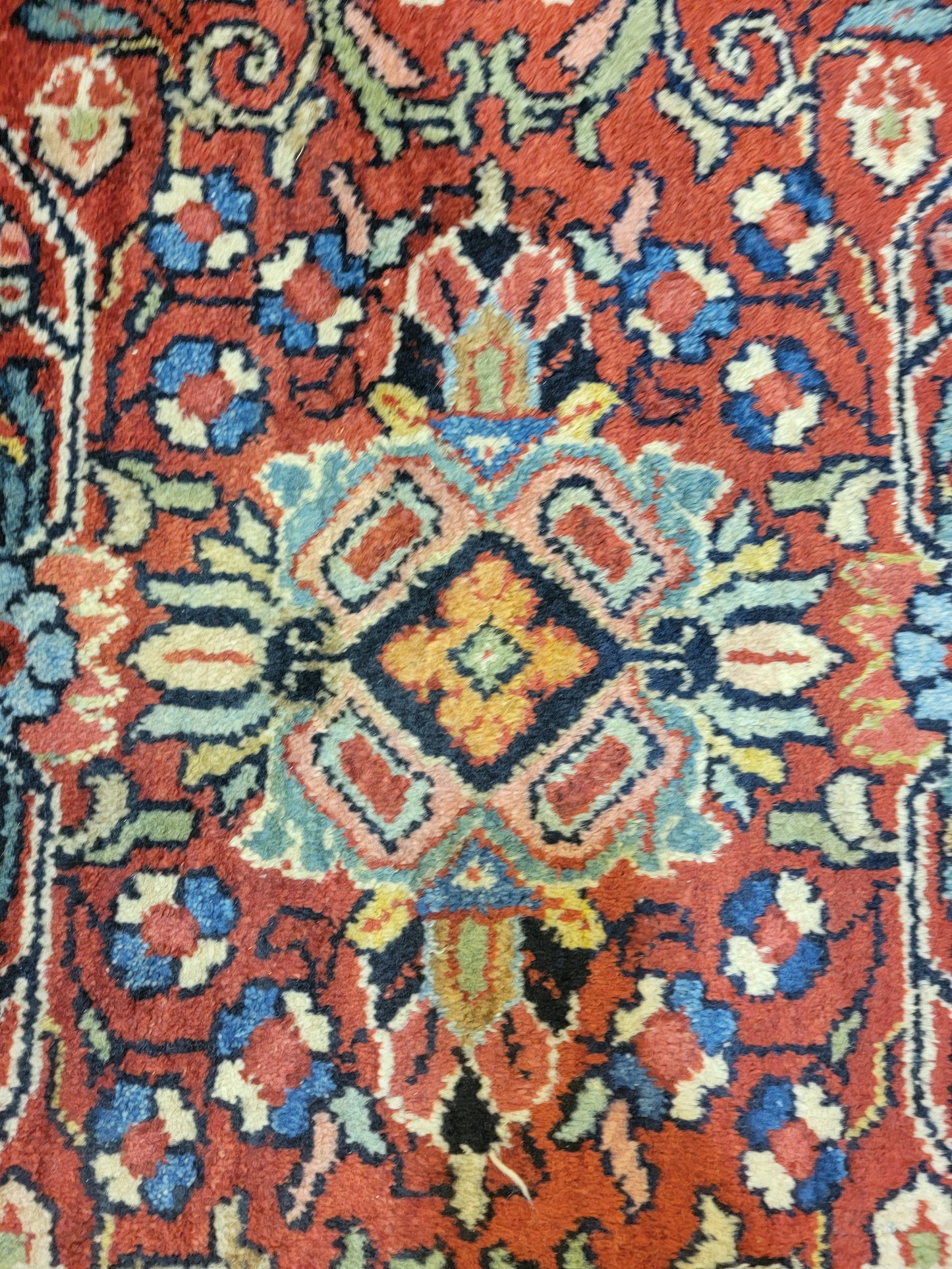 Antique Hand-Knotted Wool Area Rug Mahal 12' x 16'