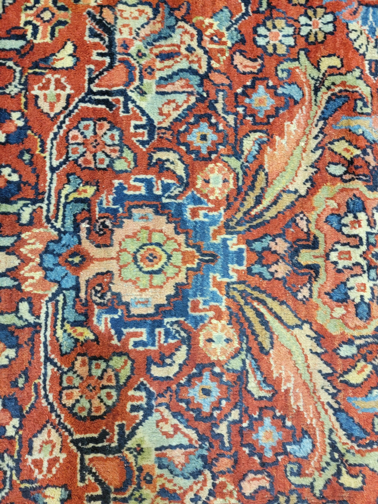 Antique Hand-Knotted Wool Area Rug Mahal 12' x 16'