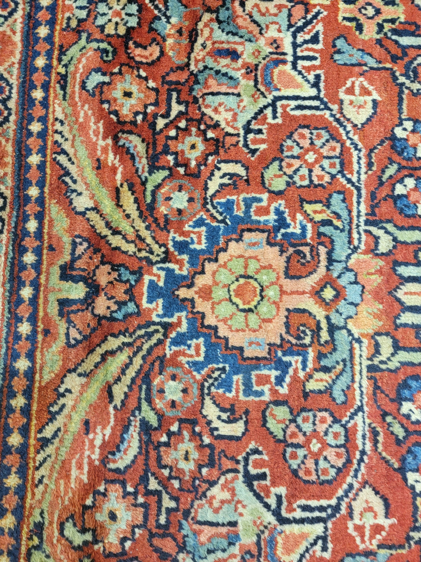 Antique Hand-Knotted Wool Area Rug Mahal 12' x 16'