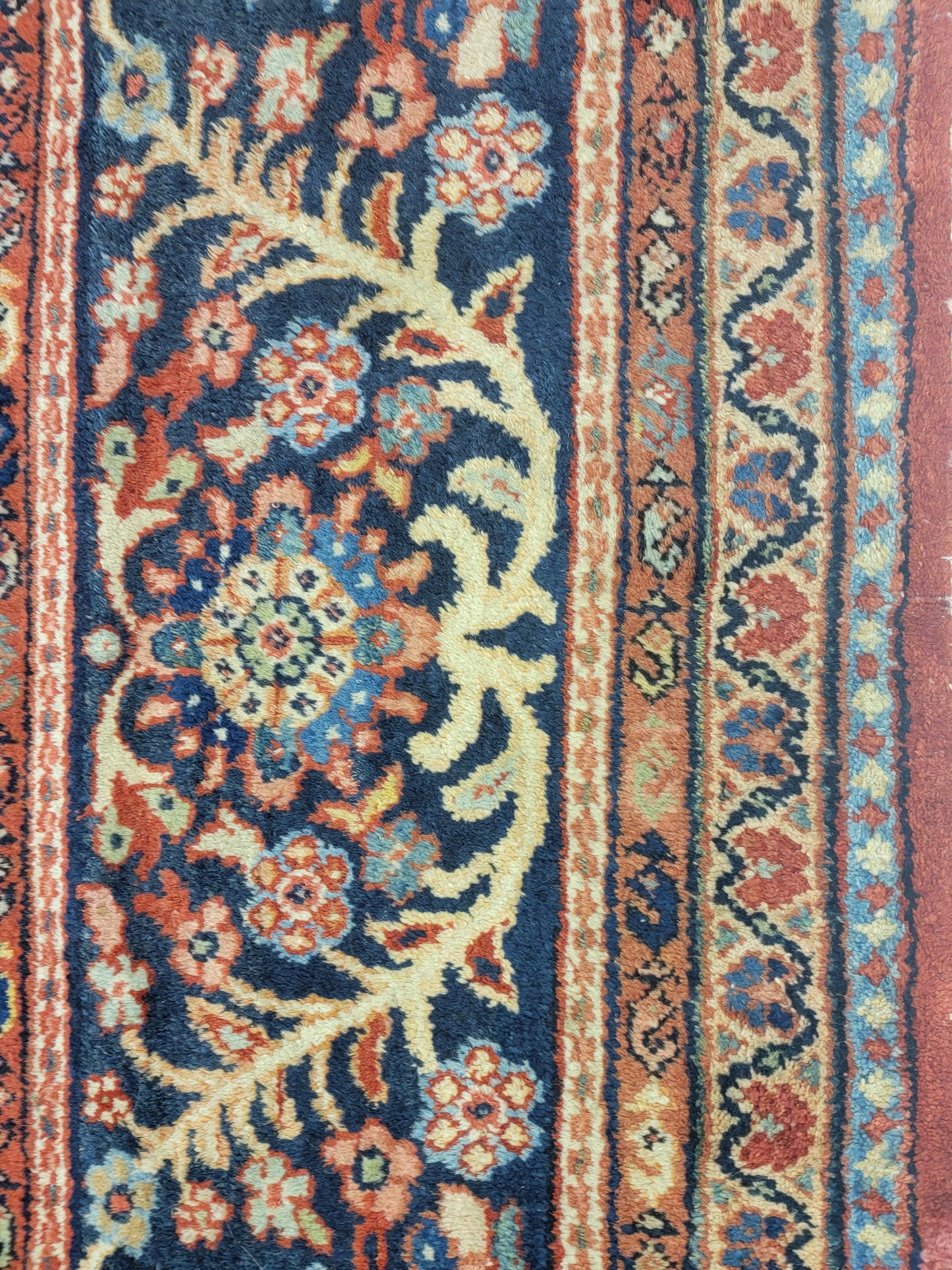 Antique Hand-Knotted Wool Area Rug Mahal 12' x 16'