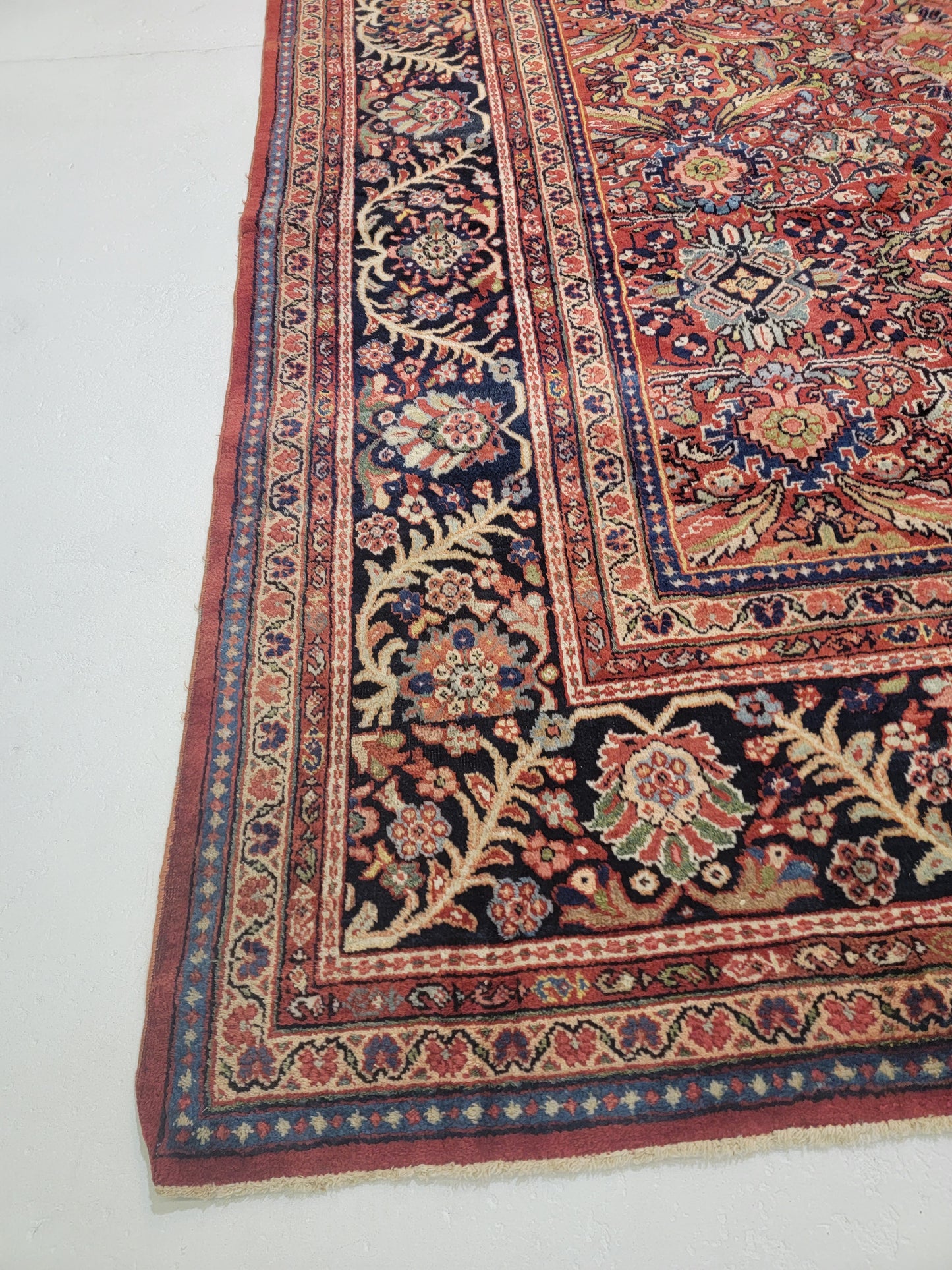 Antique Hand-Knotted Wool Area Rug Mahal 12' x 16'