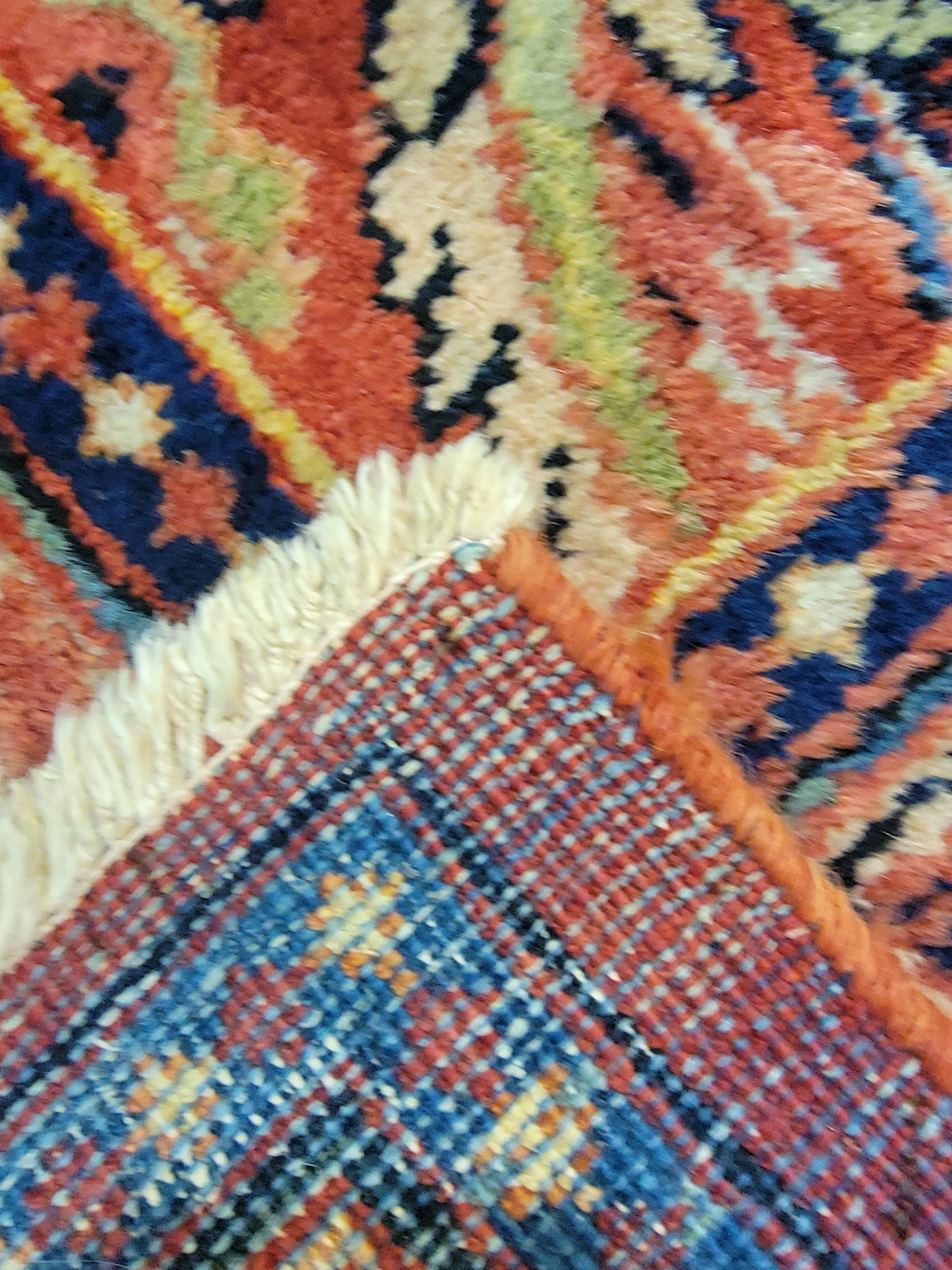 Antique Hand-Knotted Wool Area Rug Mahal 12' x 16'