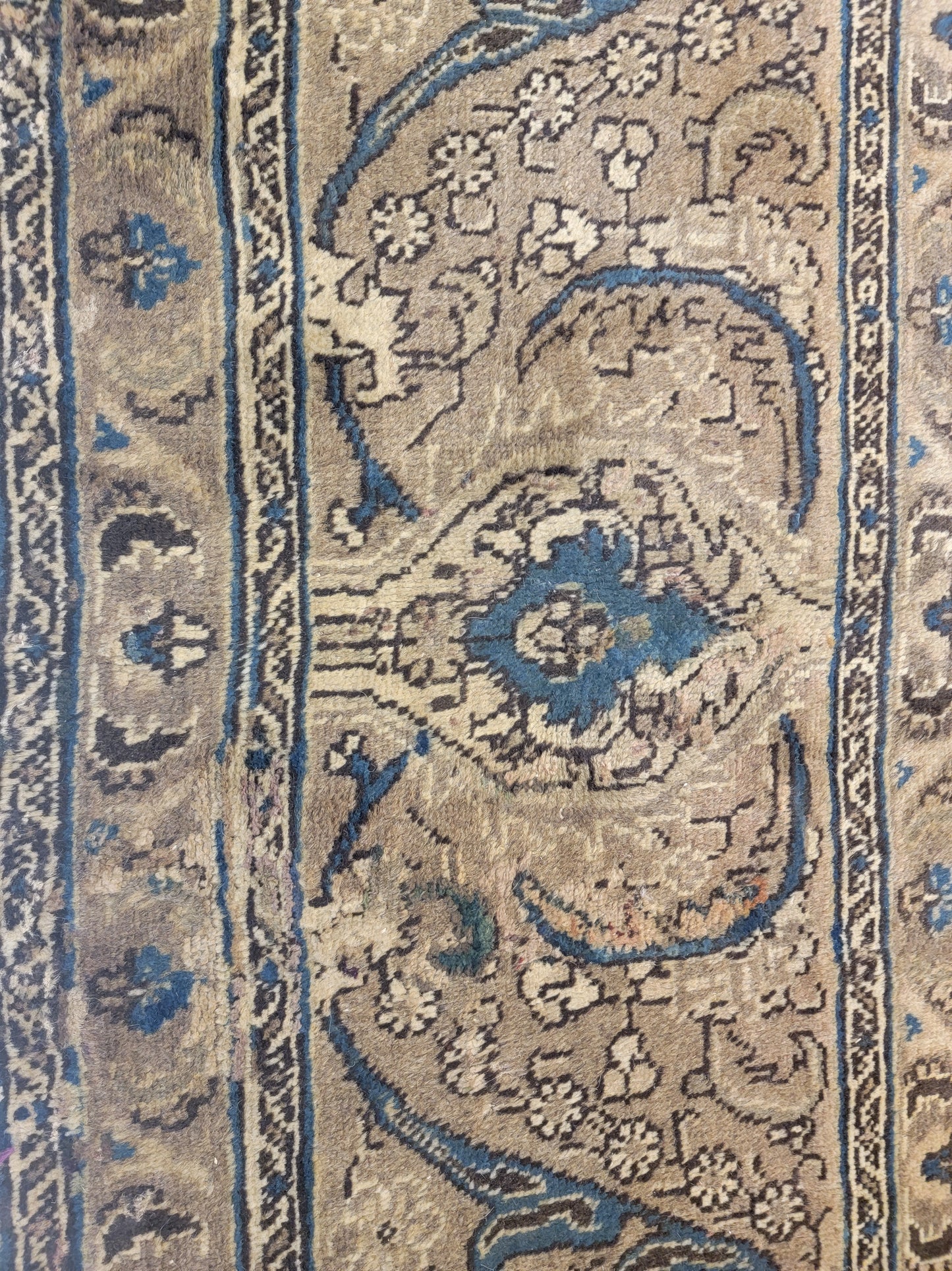 Antique Hand-Knotted Wool Area Rug Tabriz 12' x 19'6"