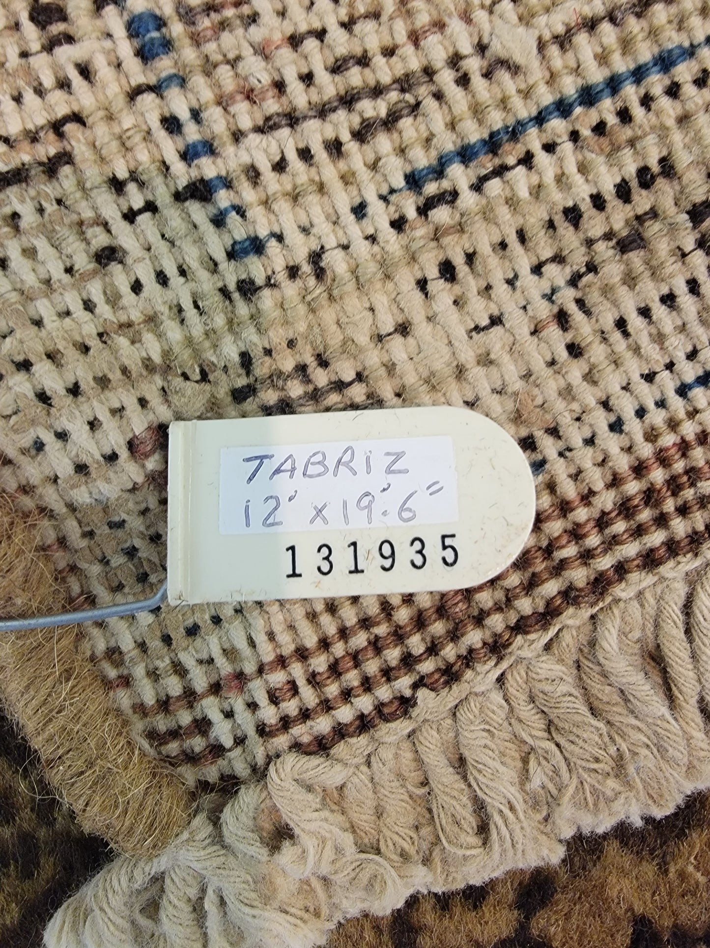 Antique Hand-Knotted Wool Area Rug Tabriz 12' x 19'6"