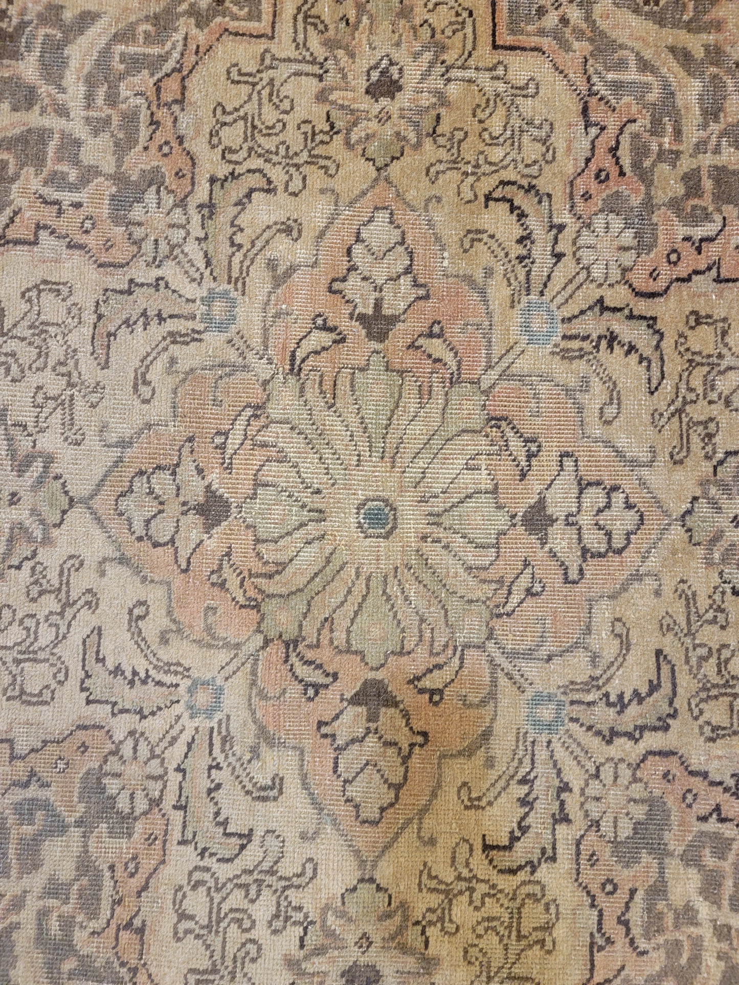 Antique Hand-Knotted Wool Area Rug Tabriz 12'2" x 18'3"