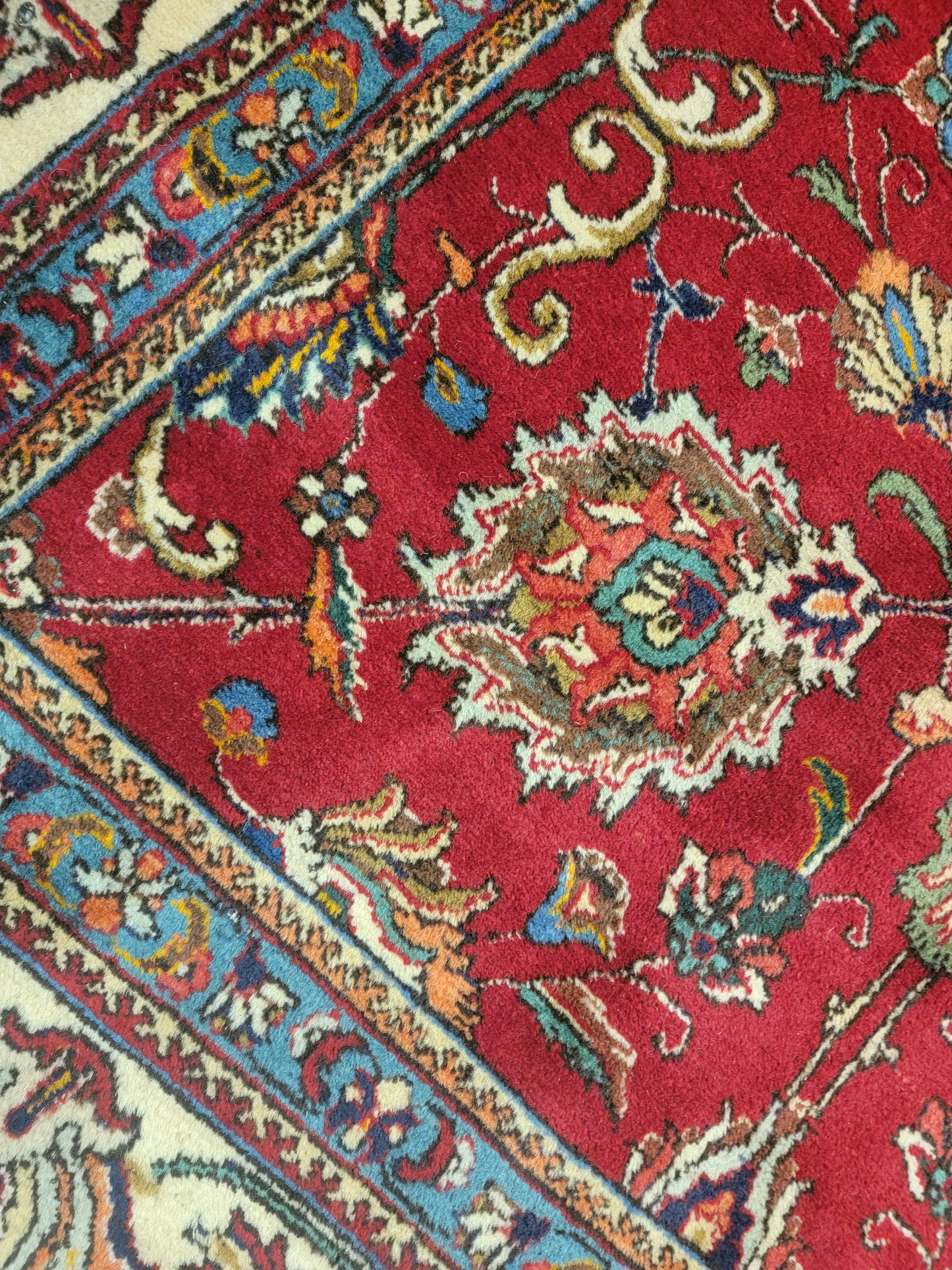 Antique Hand-Knotted Wool Area Rug Tabriz 11' x 16'4"