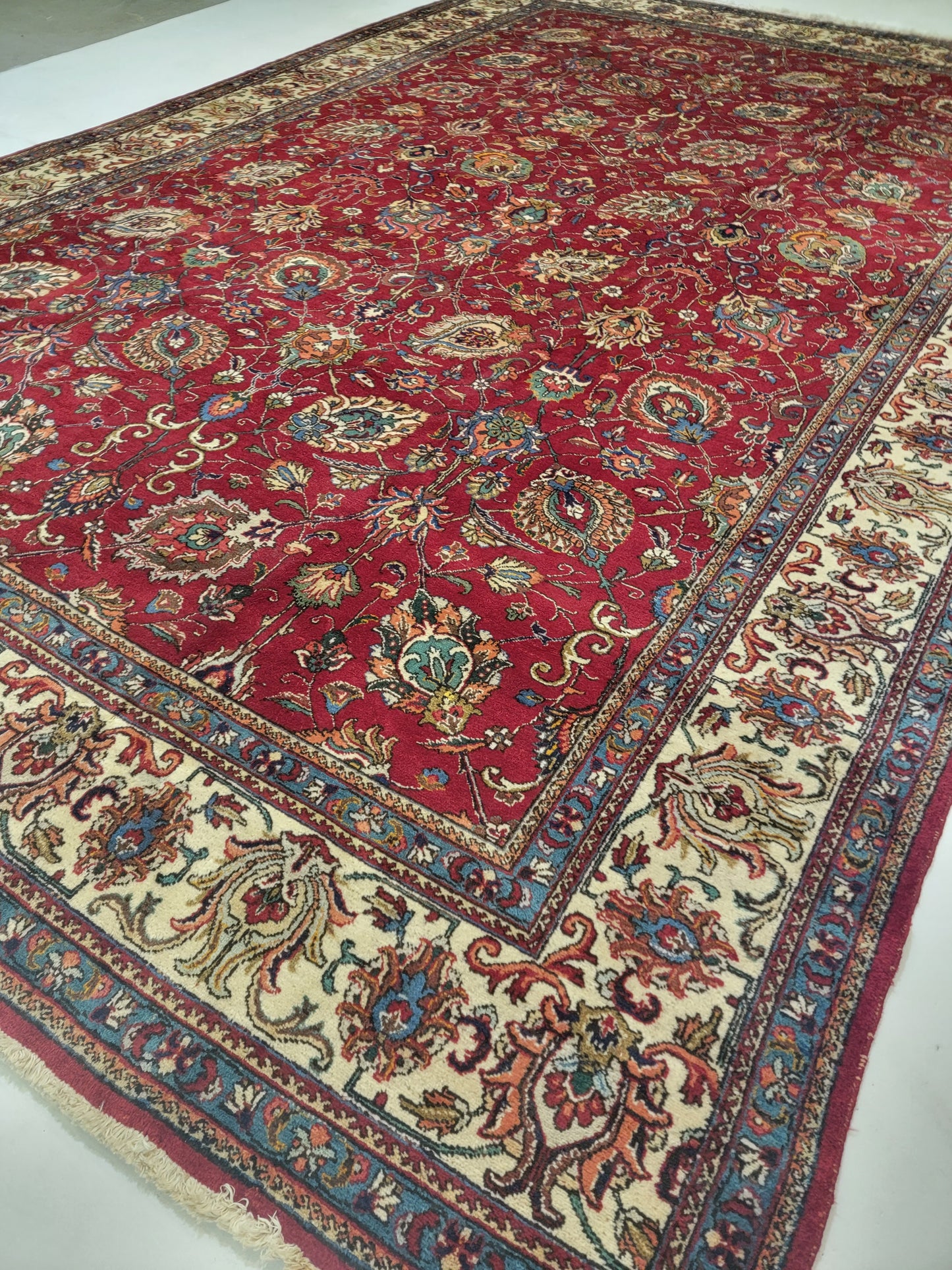 Antique Hand-Knotted Wool Area Rug Tabriz 11' x 16'4"