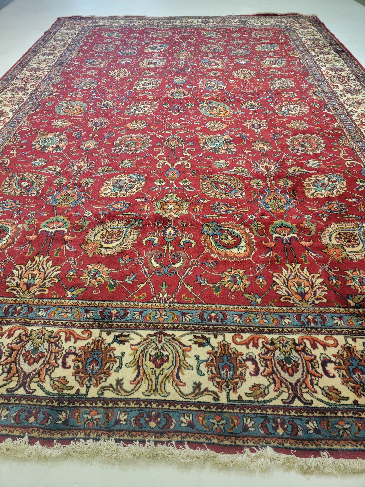 Antique Hand-Knotted Wool Area Rug Tabriz 11' x 16'4"