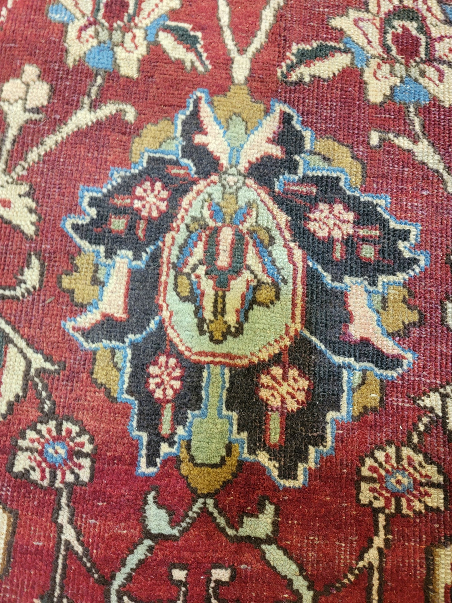Antique Hand-Knotted Wool Area Rug Tabriz 12'2" x 14'2"