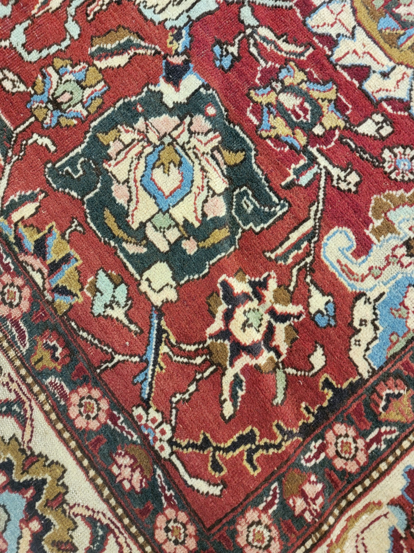 Antique Hand-Knotted Wool Area Rug Tabriz 12'2" x 14'2"
