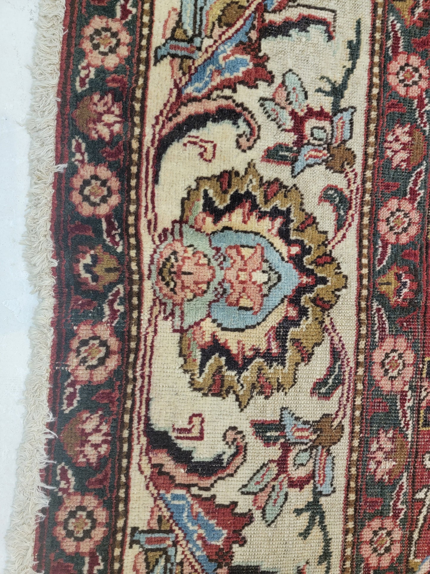 Antique Hand-Knotted Wool Area Rug Tabriz 12'2" x 14'2"