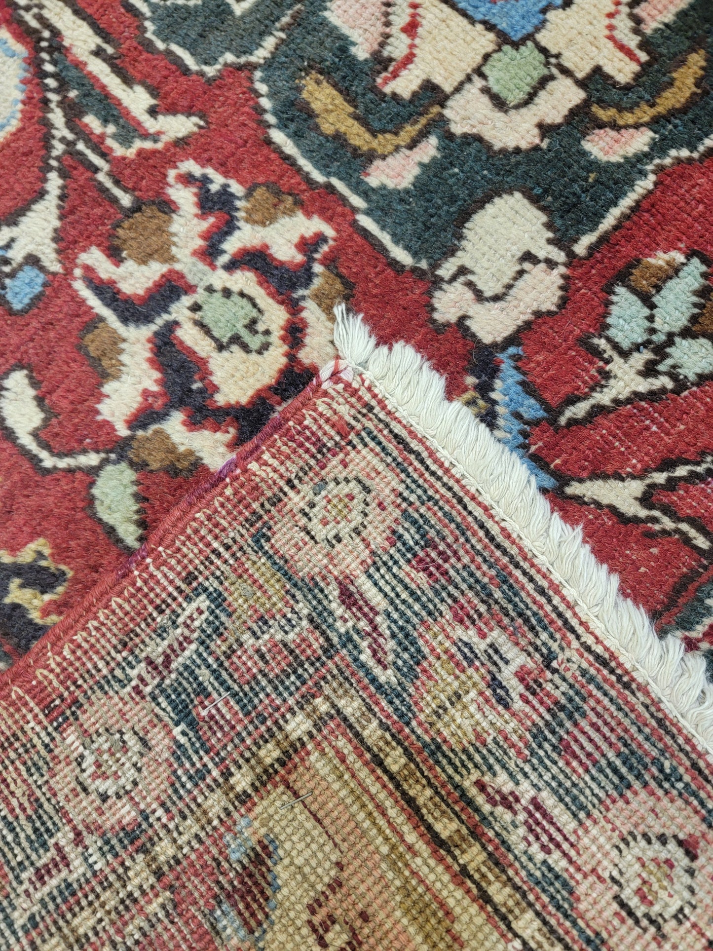 Antique Hand-Knotted Wool Area Rug Tabriz 12'2" x 14'2"