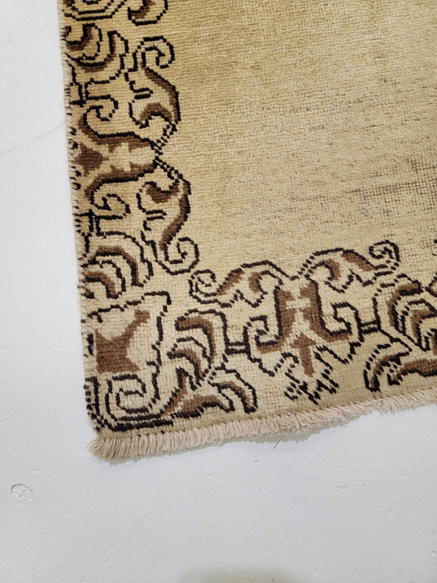 Antique Hand-Knotted Wool Runner Tabriz 3' x 23'
