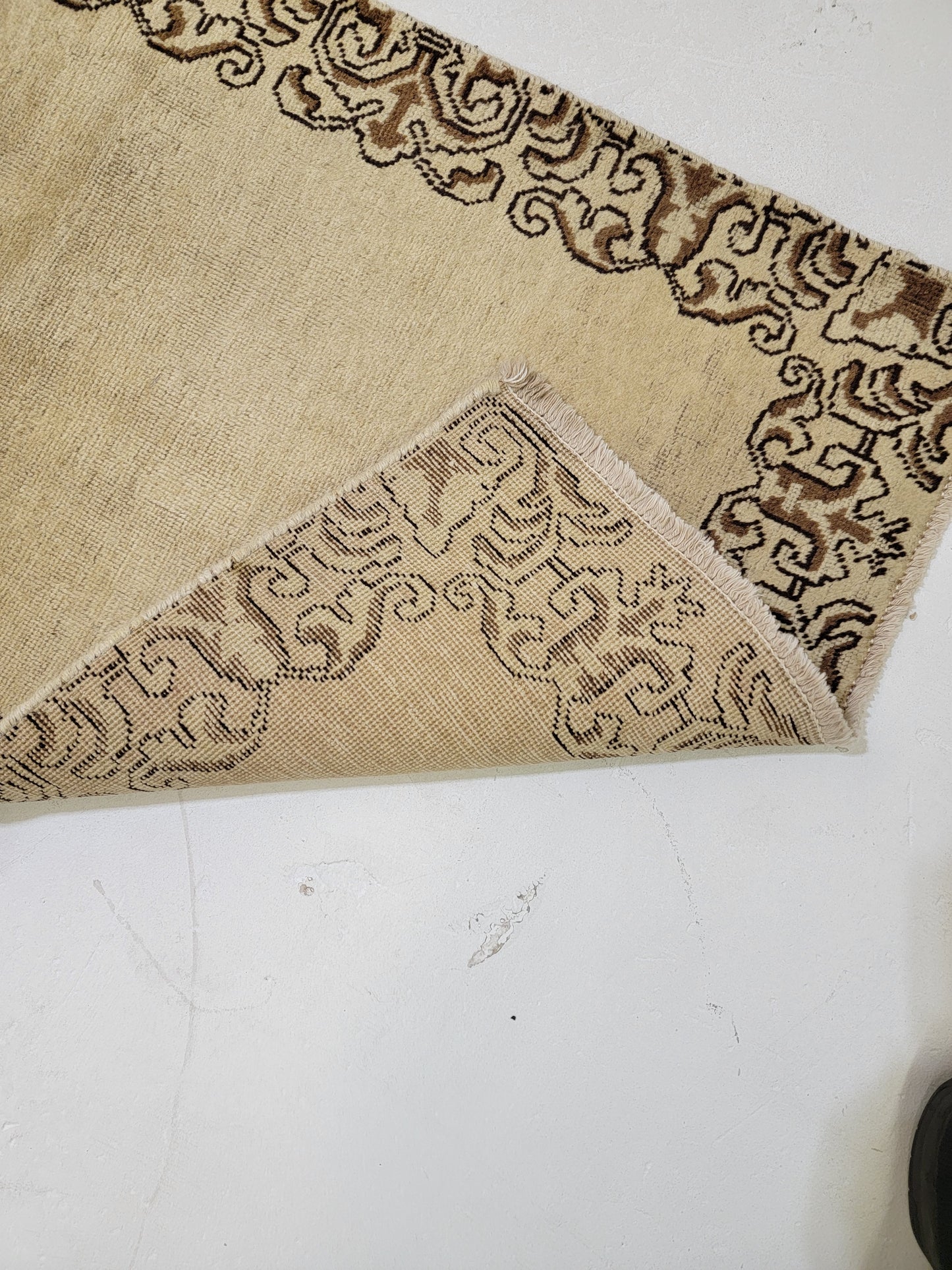 Antique Hand-Knotted Wool Runner Tabriz 3' x 23'