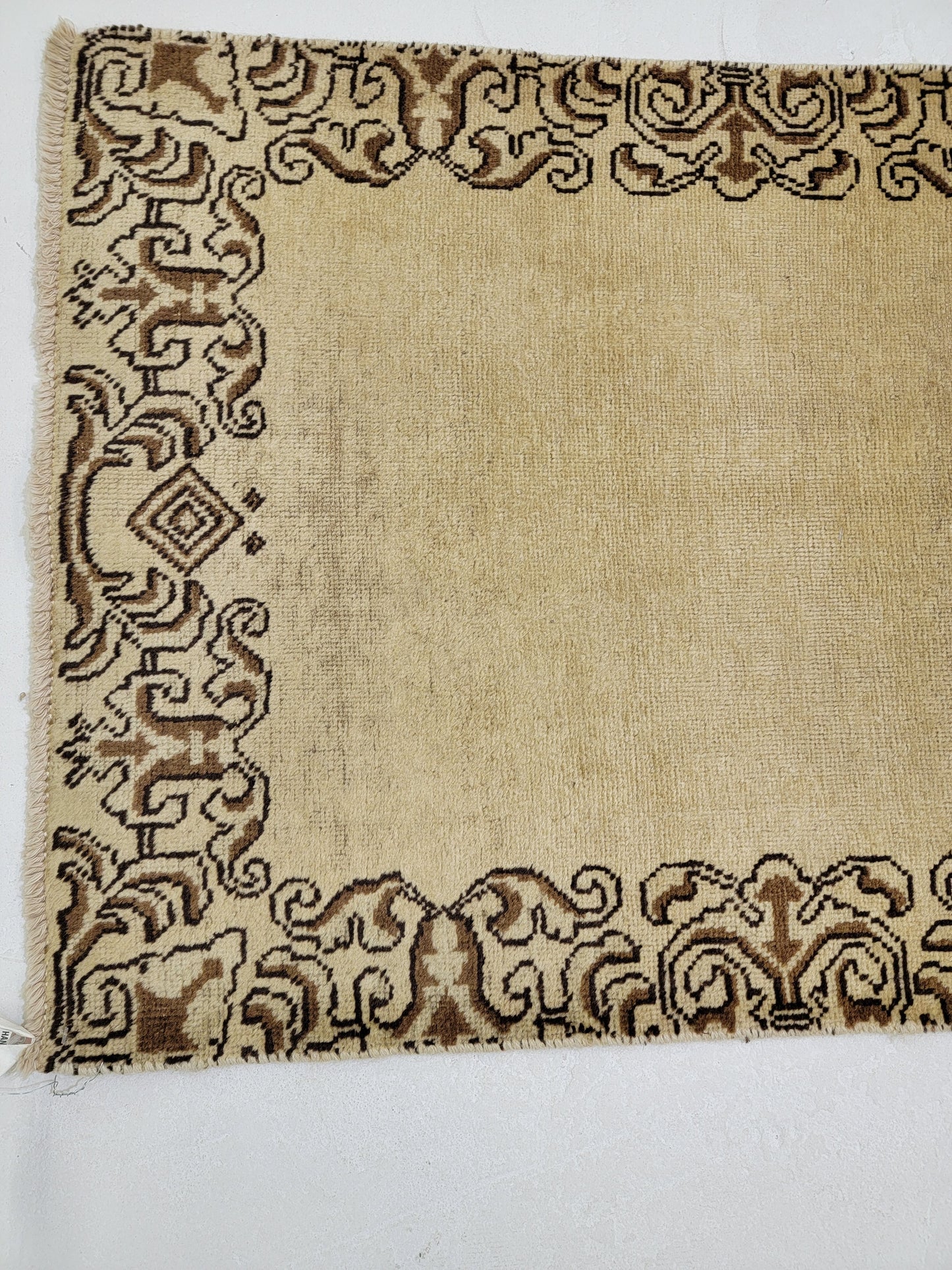 Antique Hand-Knotted Wool Runner Tabriz 3' x 23'