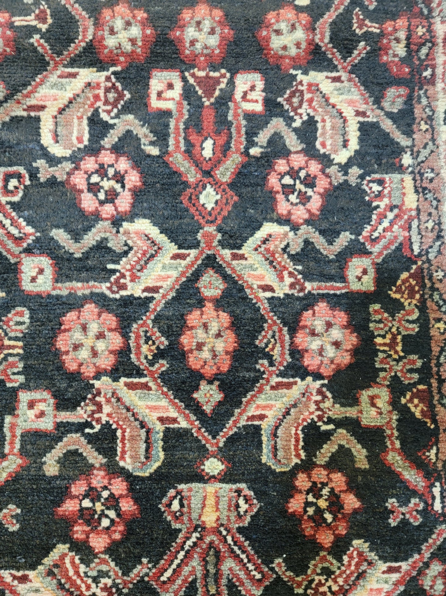 Antique Hand-Knotted Wool Runner Hamedan 2'4" x 13'