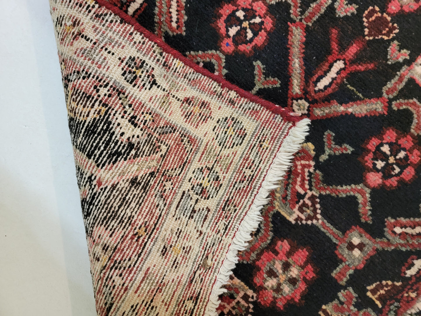 Antique Hand-Knotted Wool Runner Hamedan 2'4" x 13'