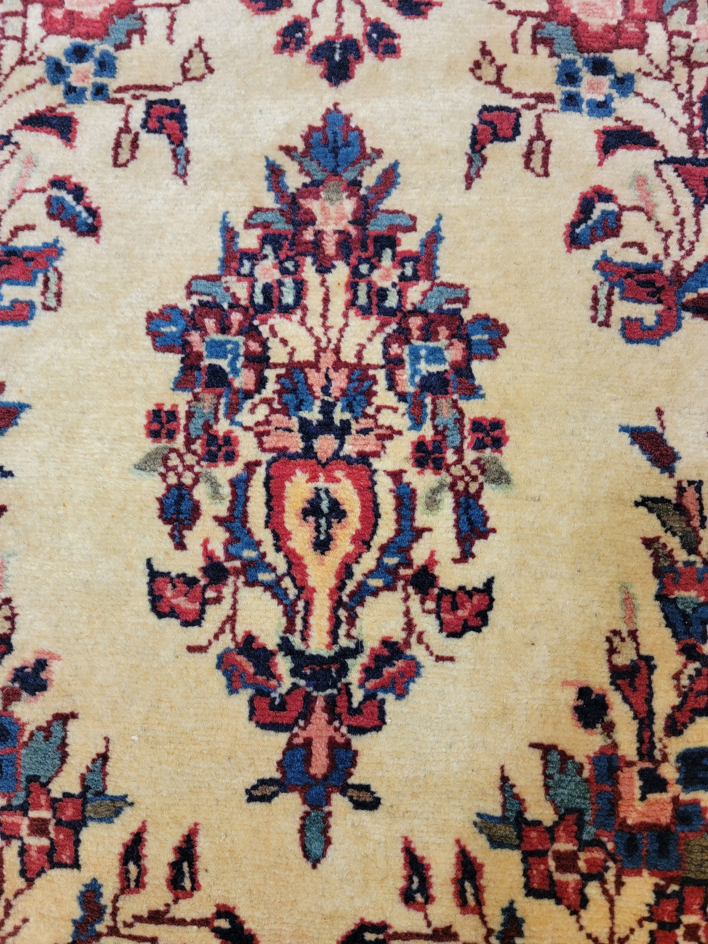 Antique Hand-Knotted Wool Runner Sarouk 2'5" x 13'1"