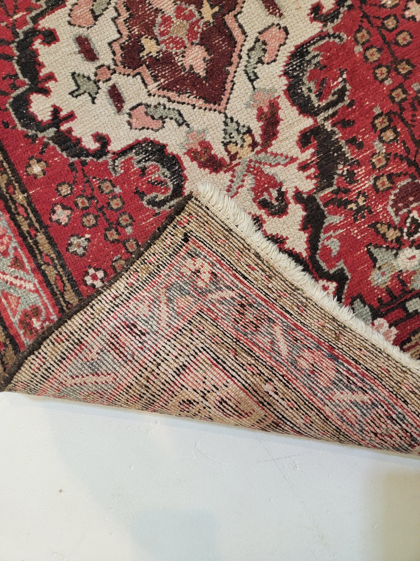 Antique Hand-Knotted Wool Runner Mahal 2'8" x 13'6"