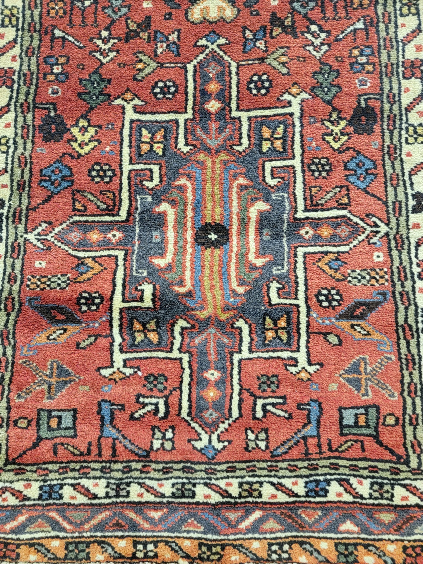 Antique Hand-Knotted Wool Runner Karajeh 2'6" x 26'4"