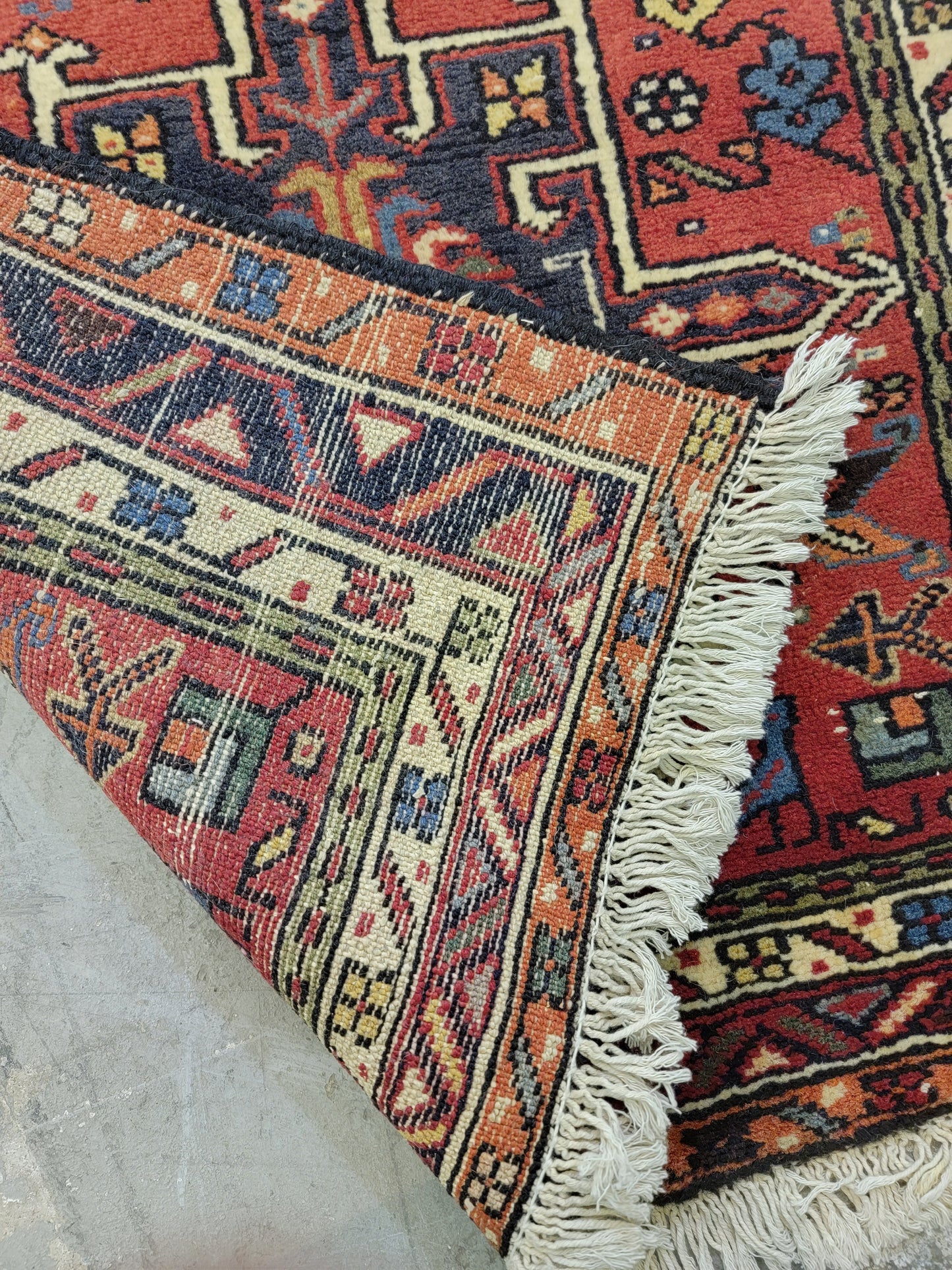 Antique Hand-Knotted Wool Runner Karajeh 2'6" x 26'4"