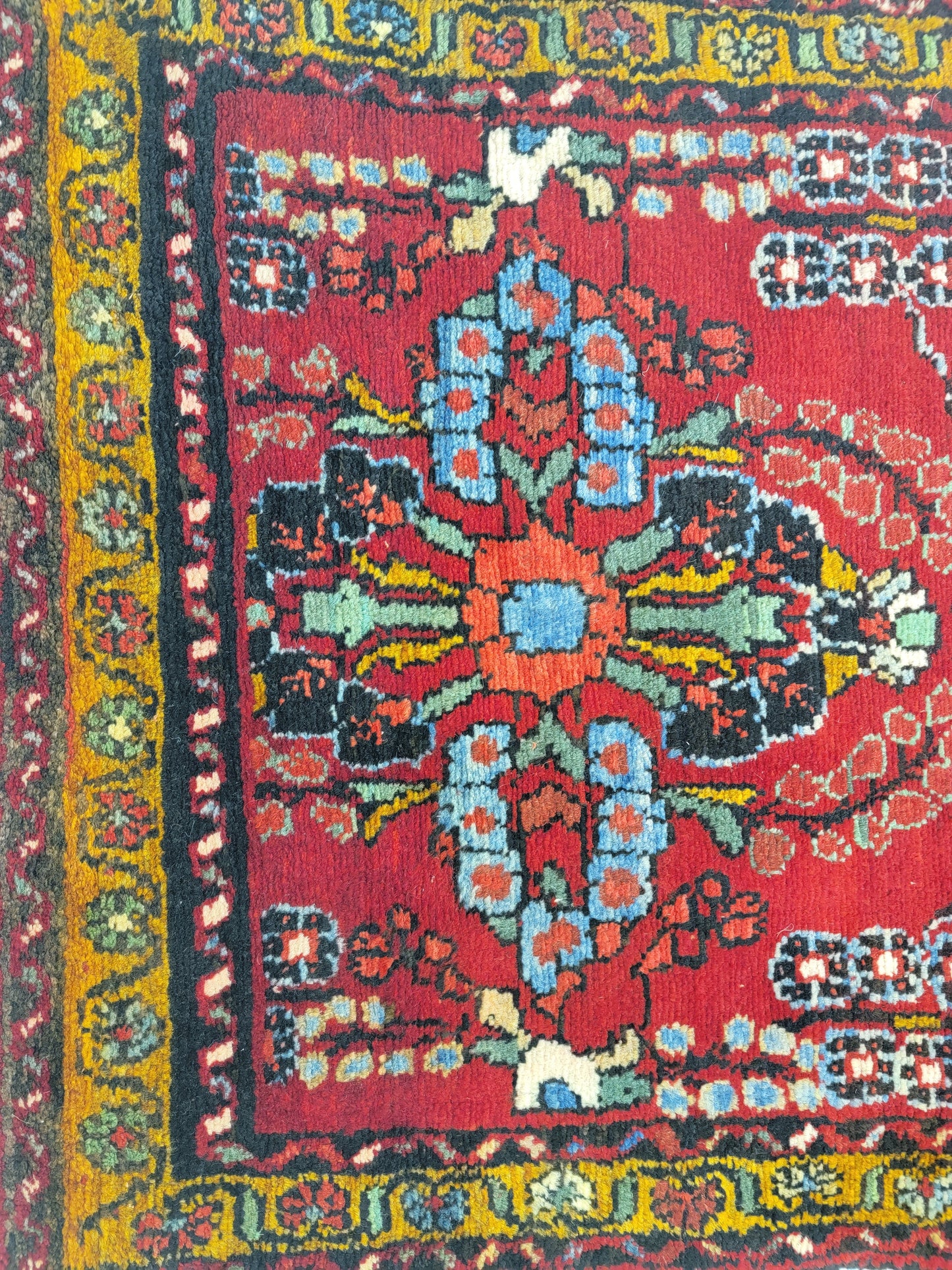 Antique Hand-Knotted Wool Runner Hamedan 2'10" x 17'3"