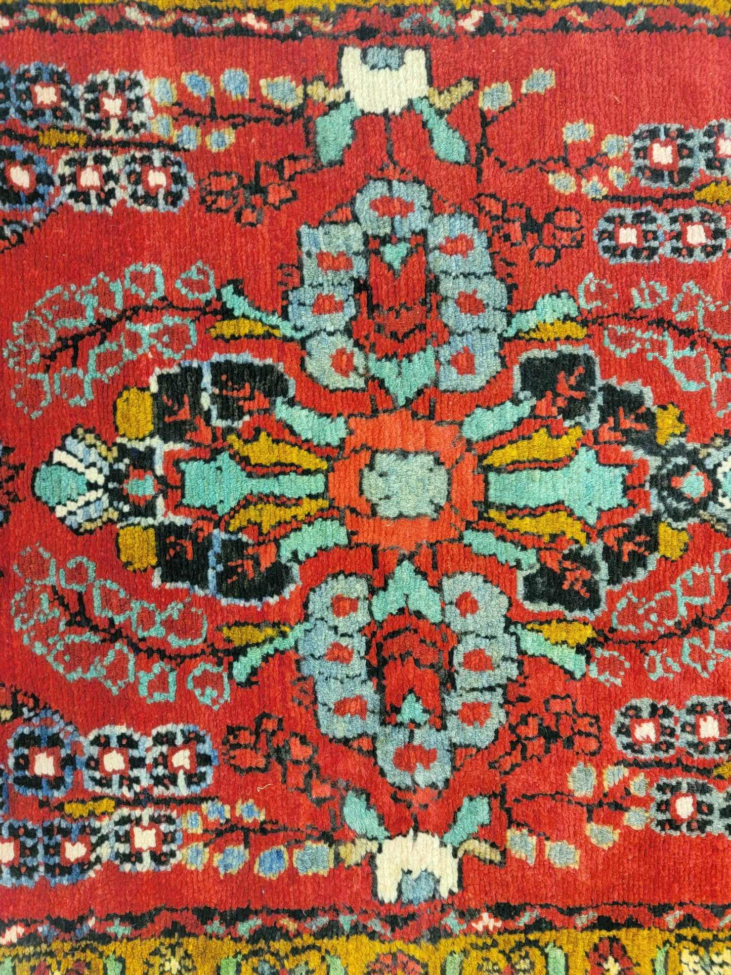 Antique Hand-Knotted Wool Runner Hamedan 2'10" x 17'3"