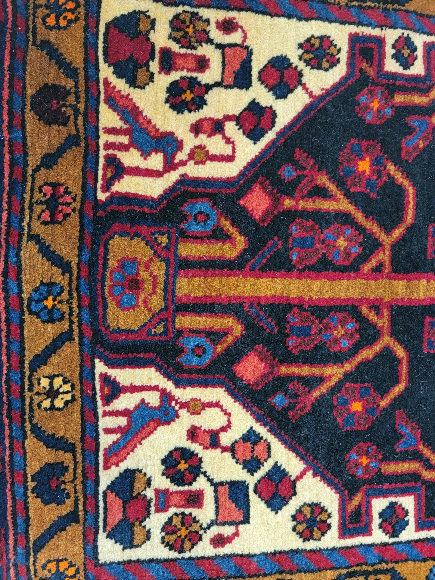 Antique Hand-Knotted Wool Runner Nahavand Hamedan 3'6" x 17'3"