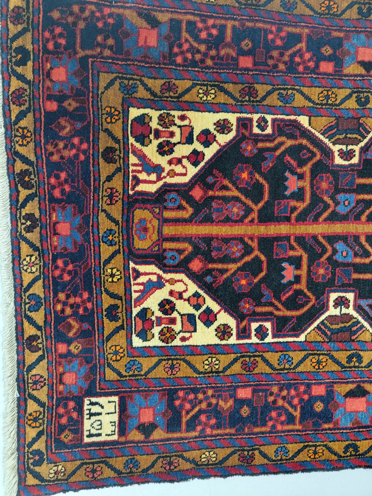 Antique Hand-Knotted Wool Runner Nahavand Hamedan 3'6" x 17'3"