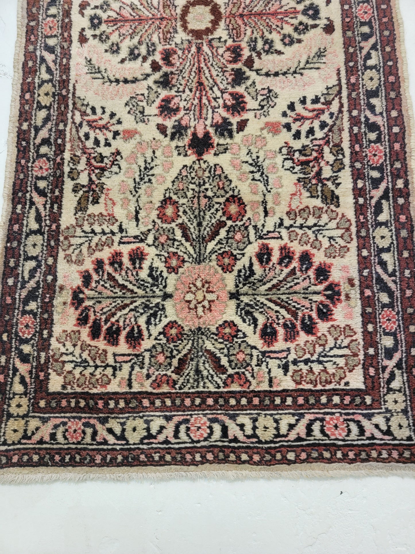 Antique Hand-Knotted Wool Runner Hamedan Rudbar 2'6" x 20'6"