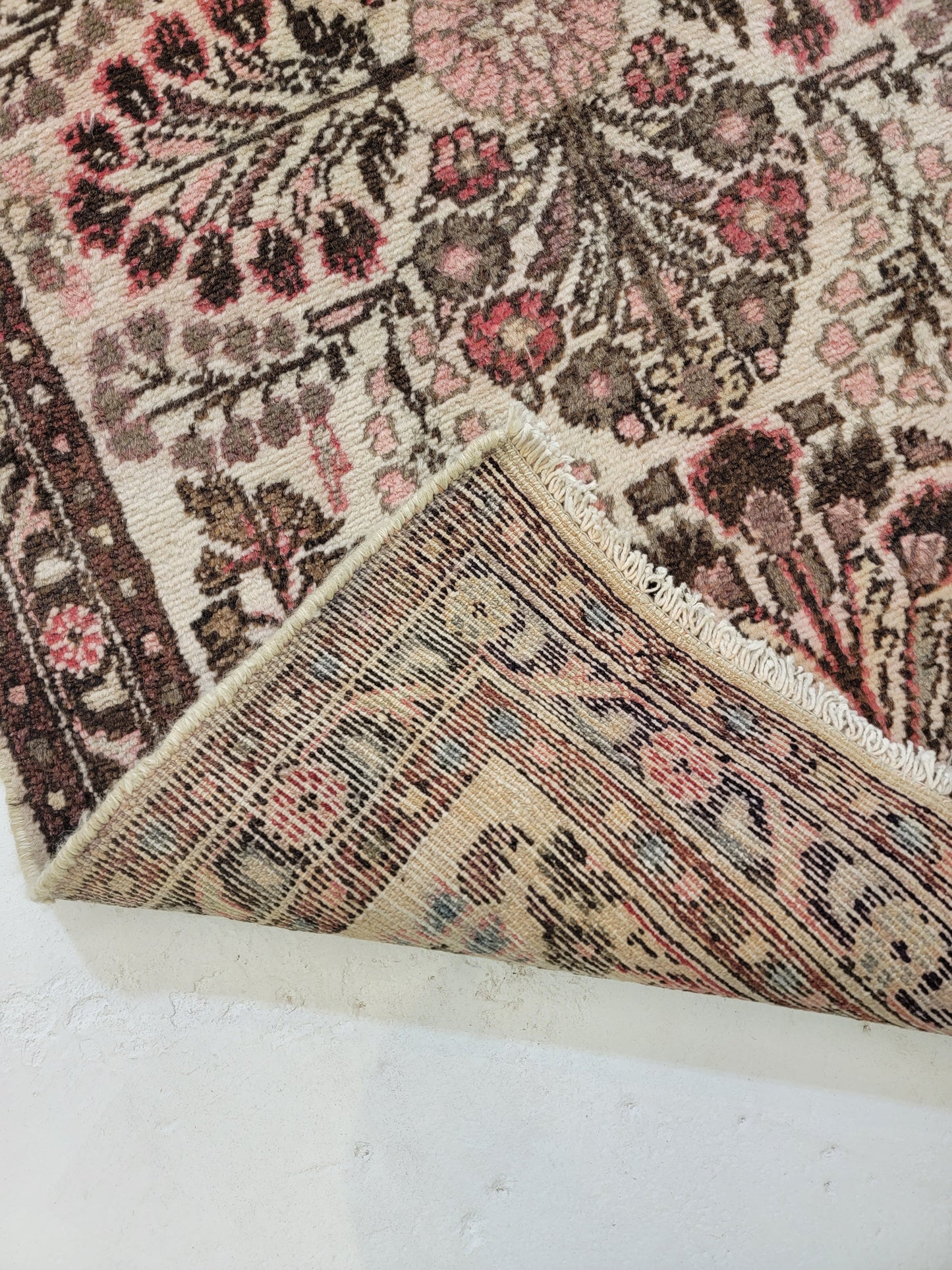 Antique Hand-Knotted Wool Runner Hamedan Rudbar 2'6" x 20'6"