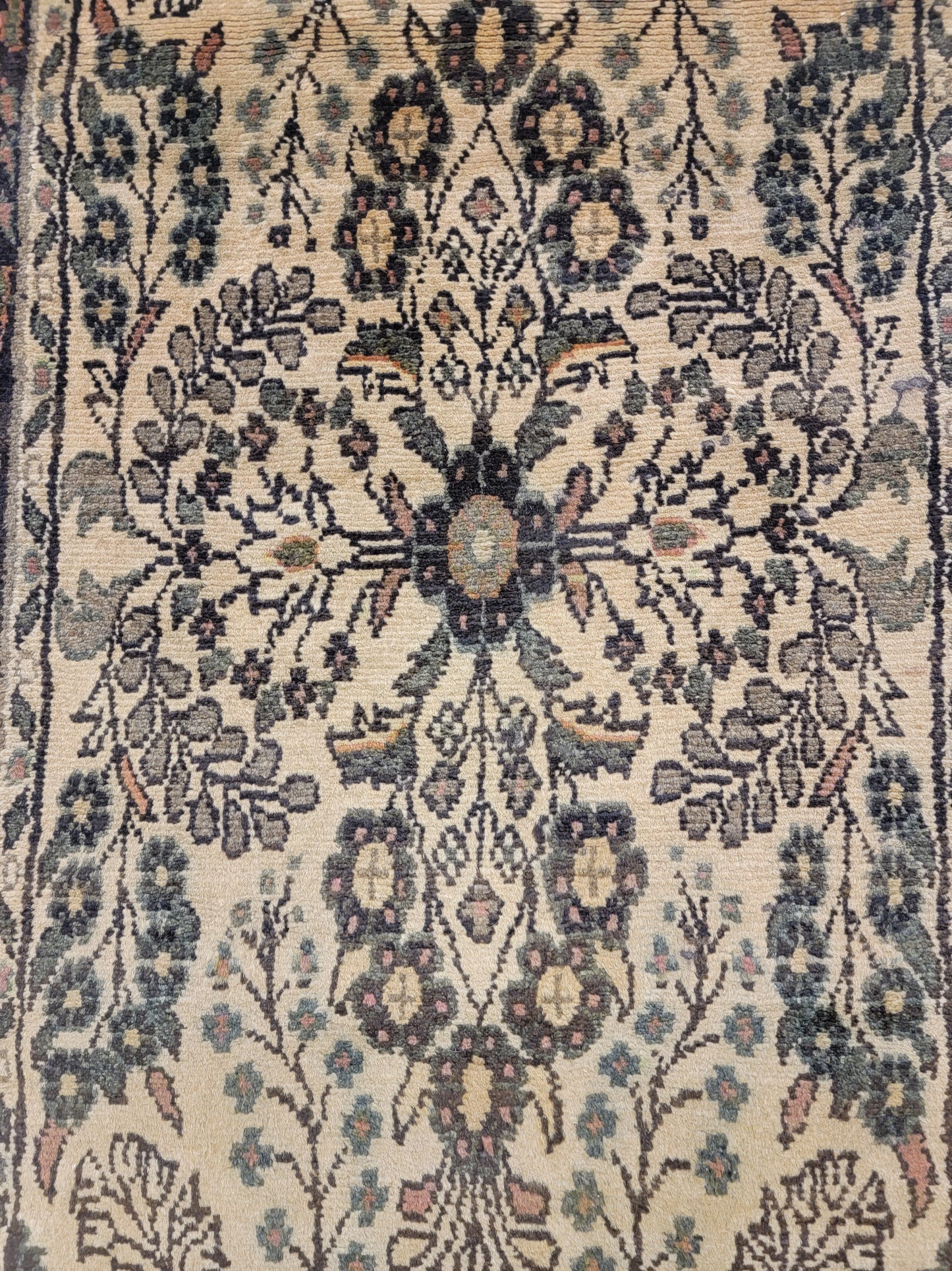 Antique Hand-Knotted Wool Runner Hamedan Rudbar 3' x 18'