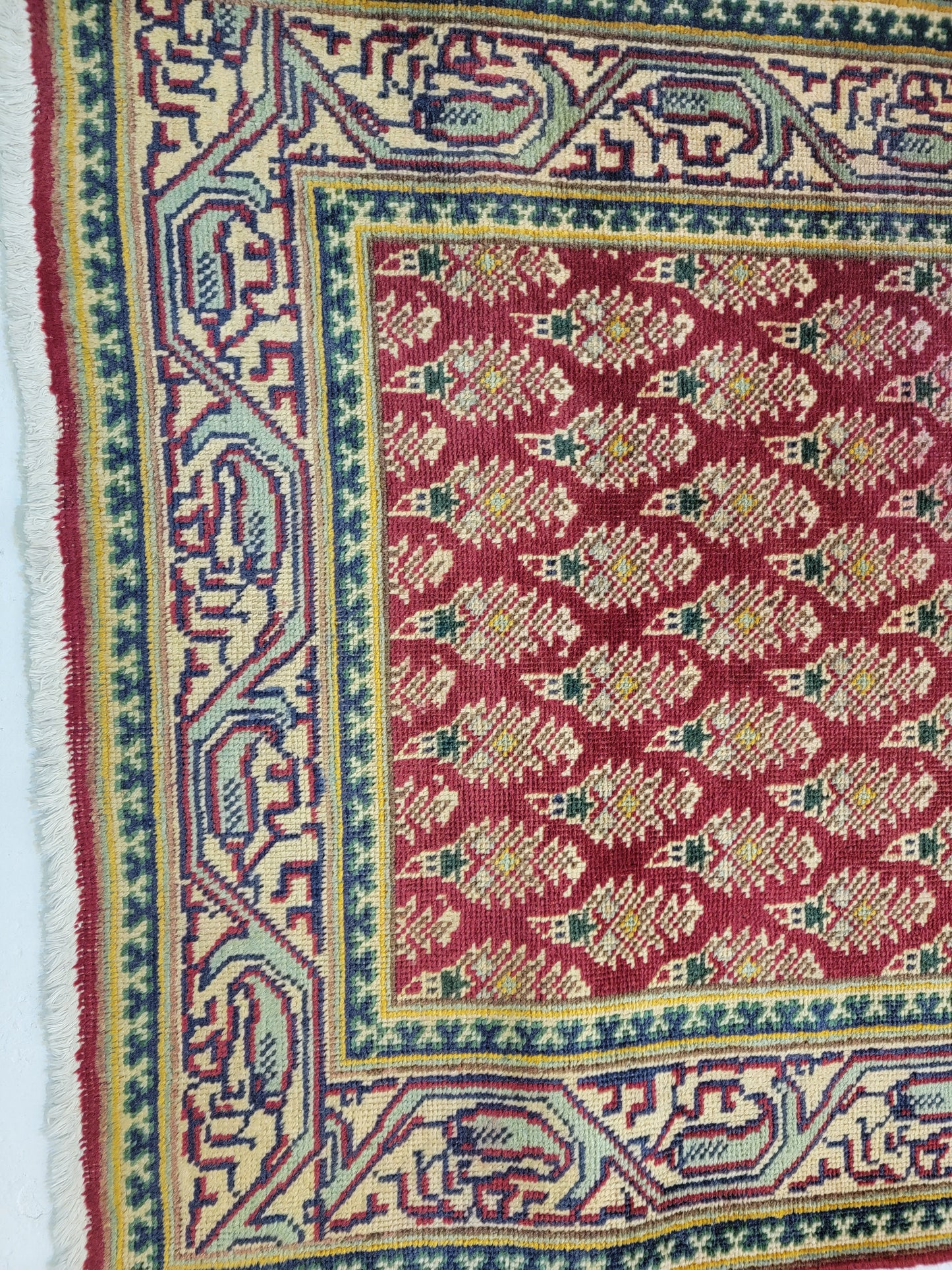 Antique Hand-Knotted Wool Runner Tabriz Mir/Saraband 3'3" x 20'