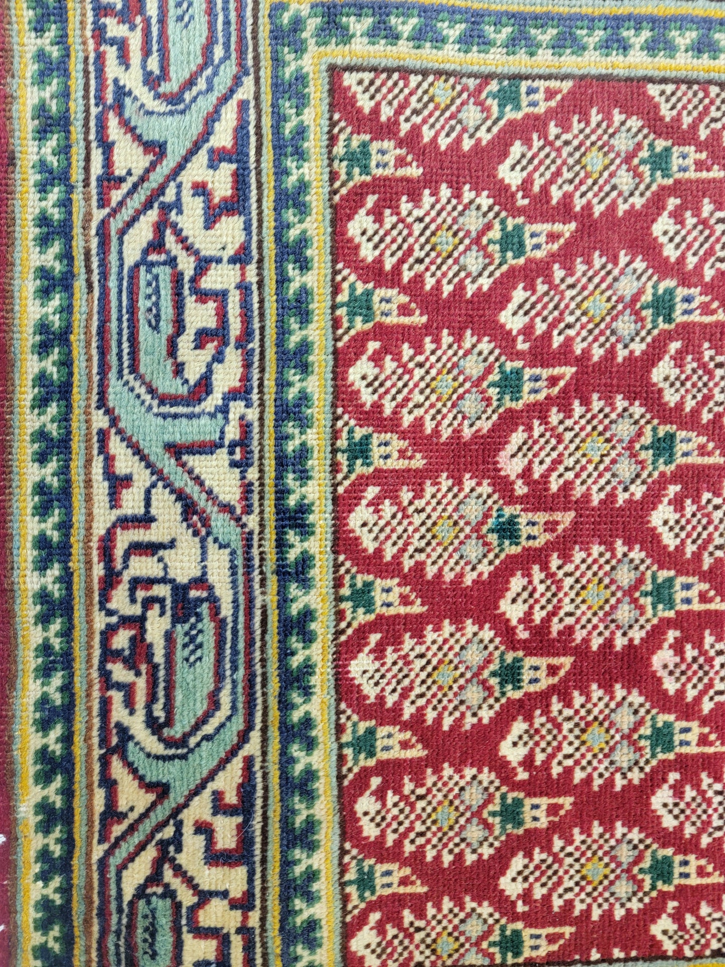 Antique Hand-Knotted Wool Runner Tabriz Mir/Saraband 3'3" x 20'