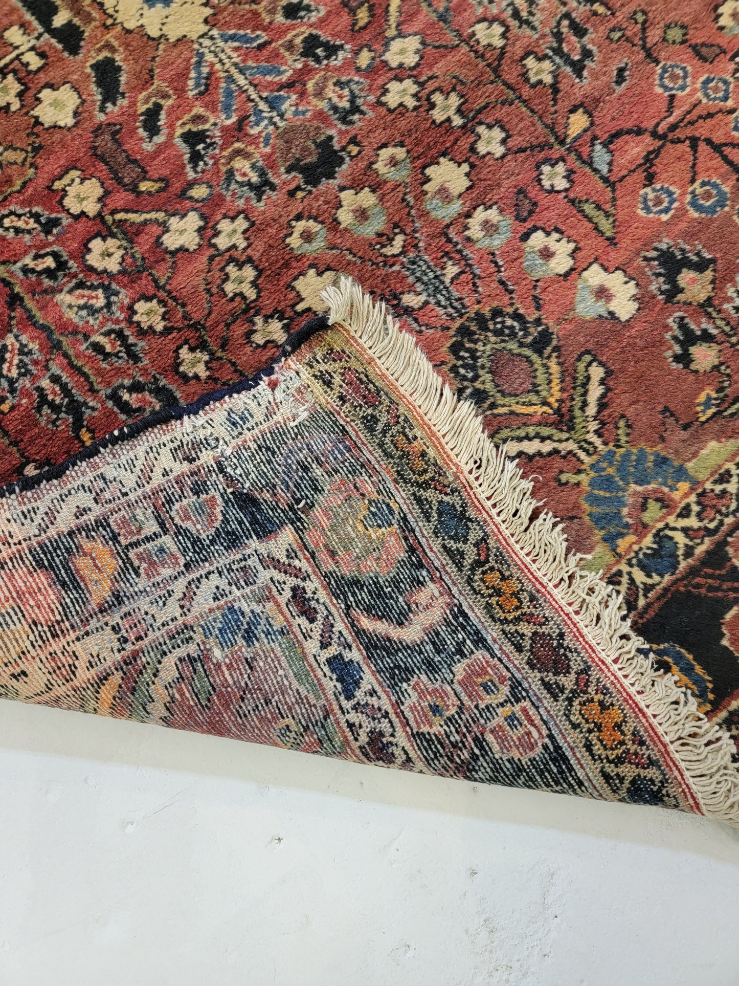 Antique Hand-Knotted Wool Runner Hamedan Rudbar 3'11" x 16'11"