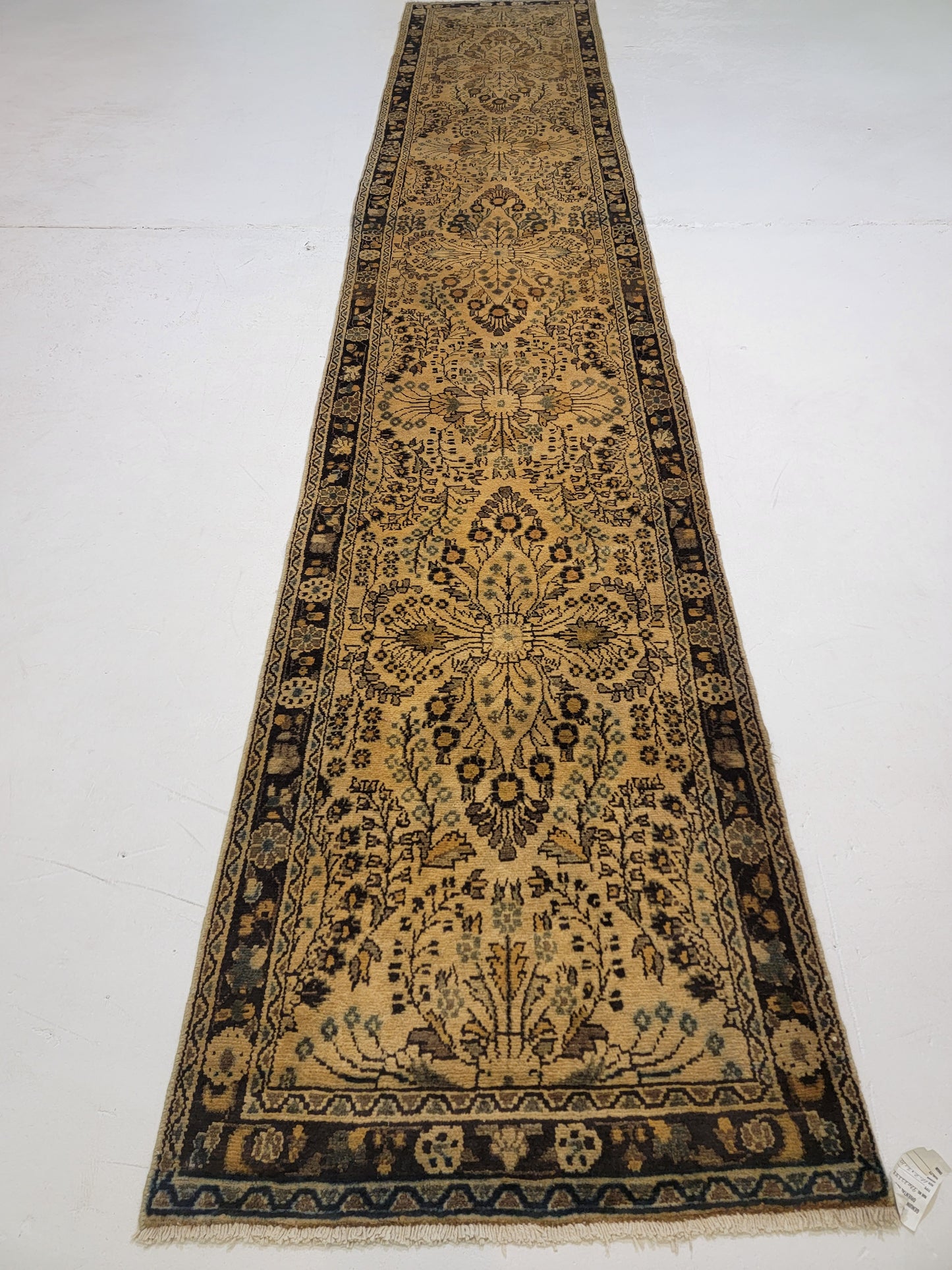 Antique Hand-Knotted Wool Runner Hamedan Rudbar 2'10" x 17'2"