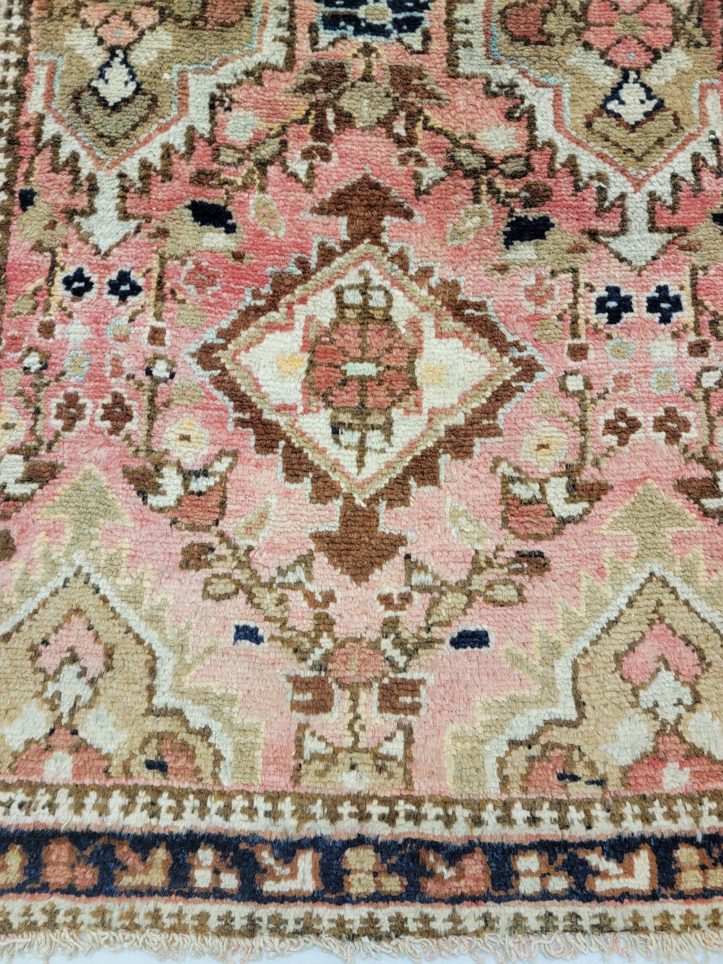Antique Hand-Knotted Wool Runner Hamedan 2'7" x 19'6"