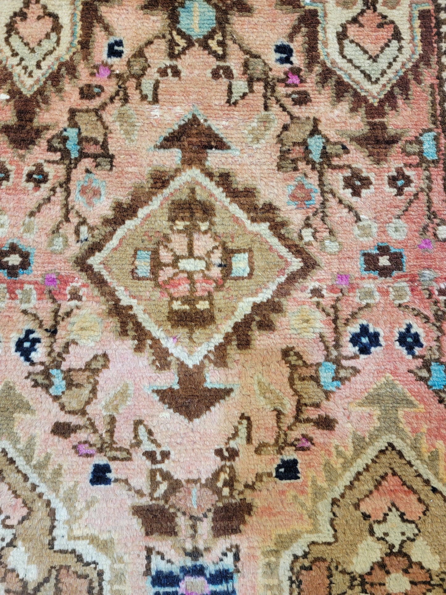 Antique Hand-Knotted Wool Runner Hamedan 2'7" x 19'6"