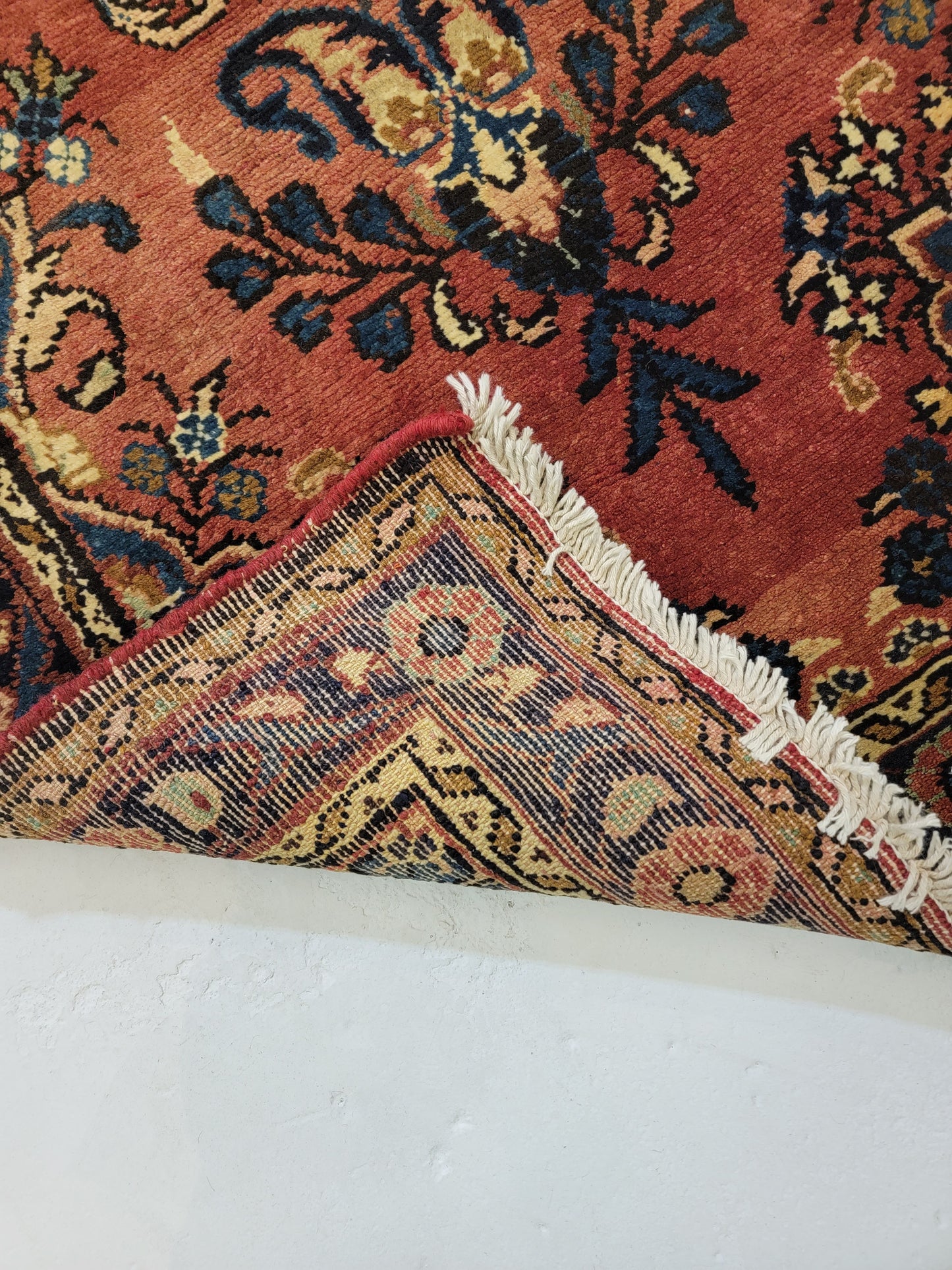 Antique Hand-Knotted Wool Runner Hamedan Borchaloo 3'2" x 18'2"