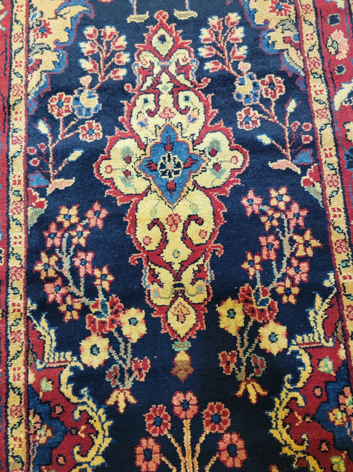 Antique Hand-Knotted Wool Runner Hamedan 2'10" x 20'3"