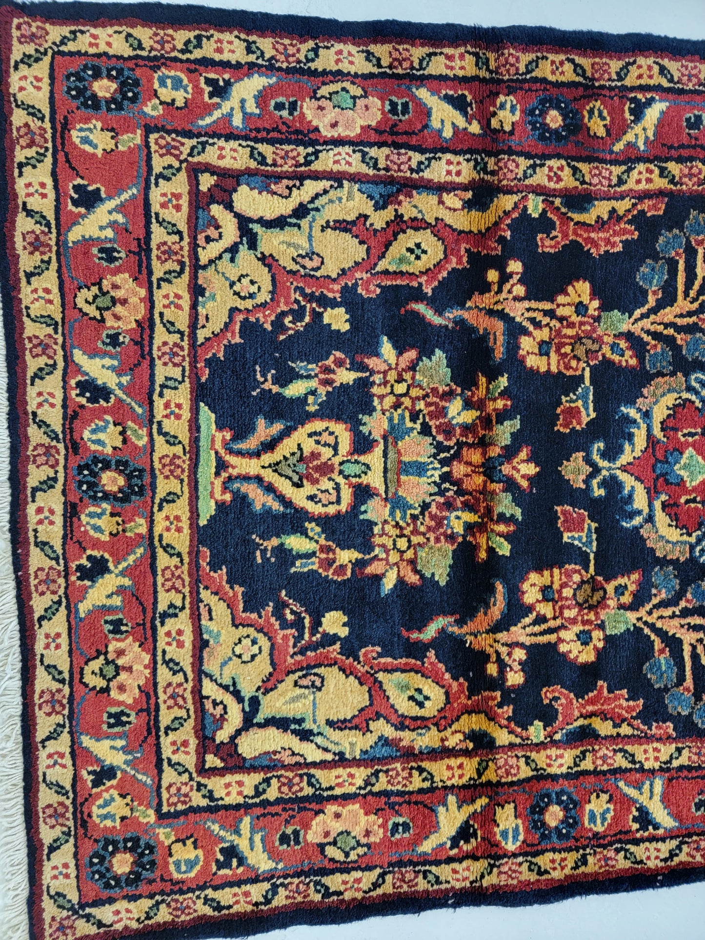 Antique Hand-Knotted Wool Runner Hamedan 2'10" x 20'3"
