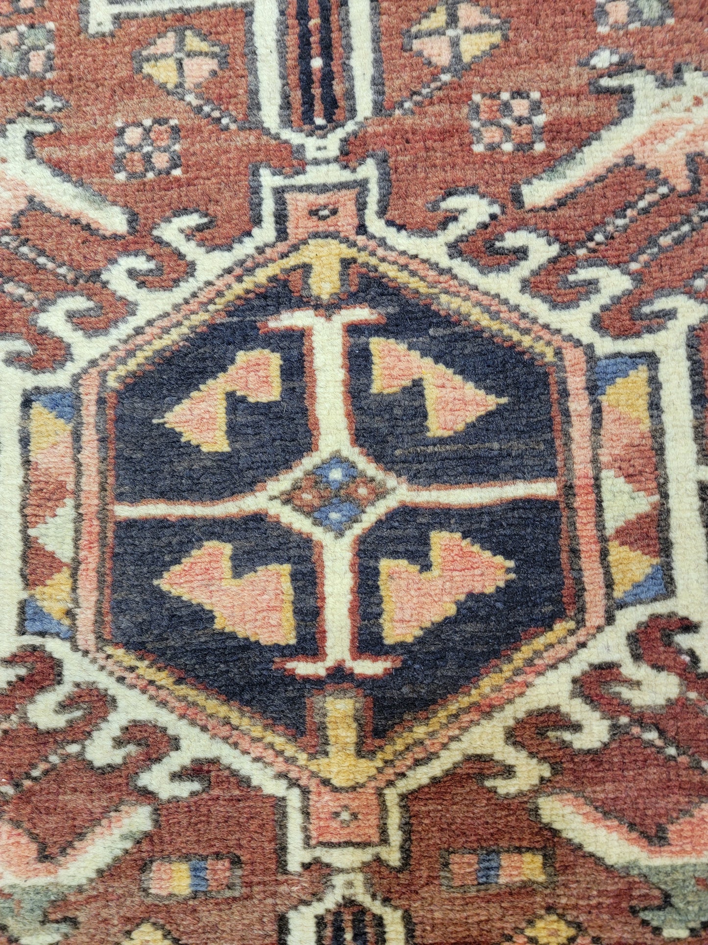 Antique Hand-Knotted Wool Runner Heriz Karajeh 2'5" x 14'