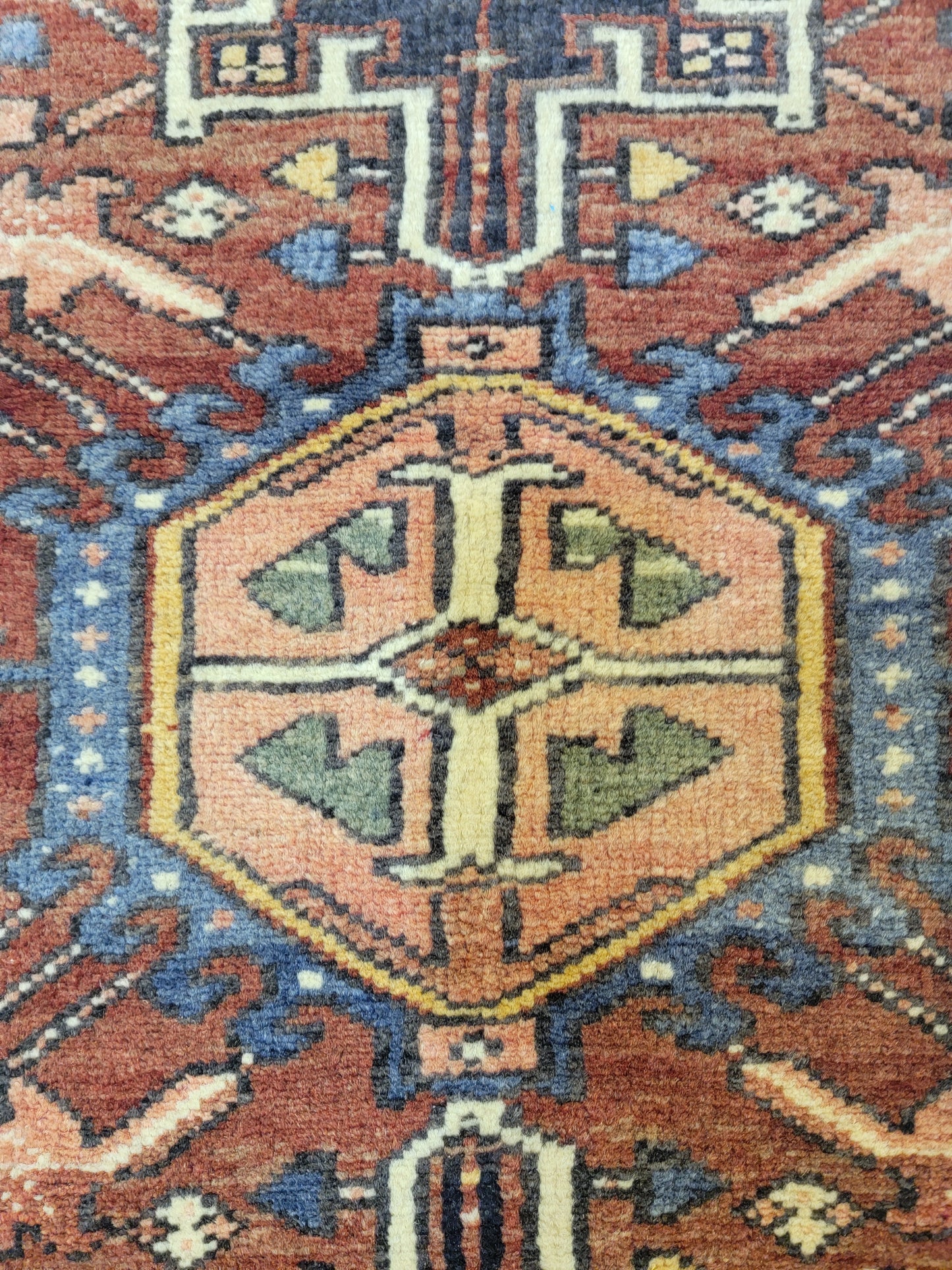 Antique Hand-Knotted Wool Runner Heriz Karajeh 2'5" x 14'