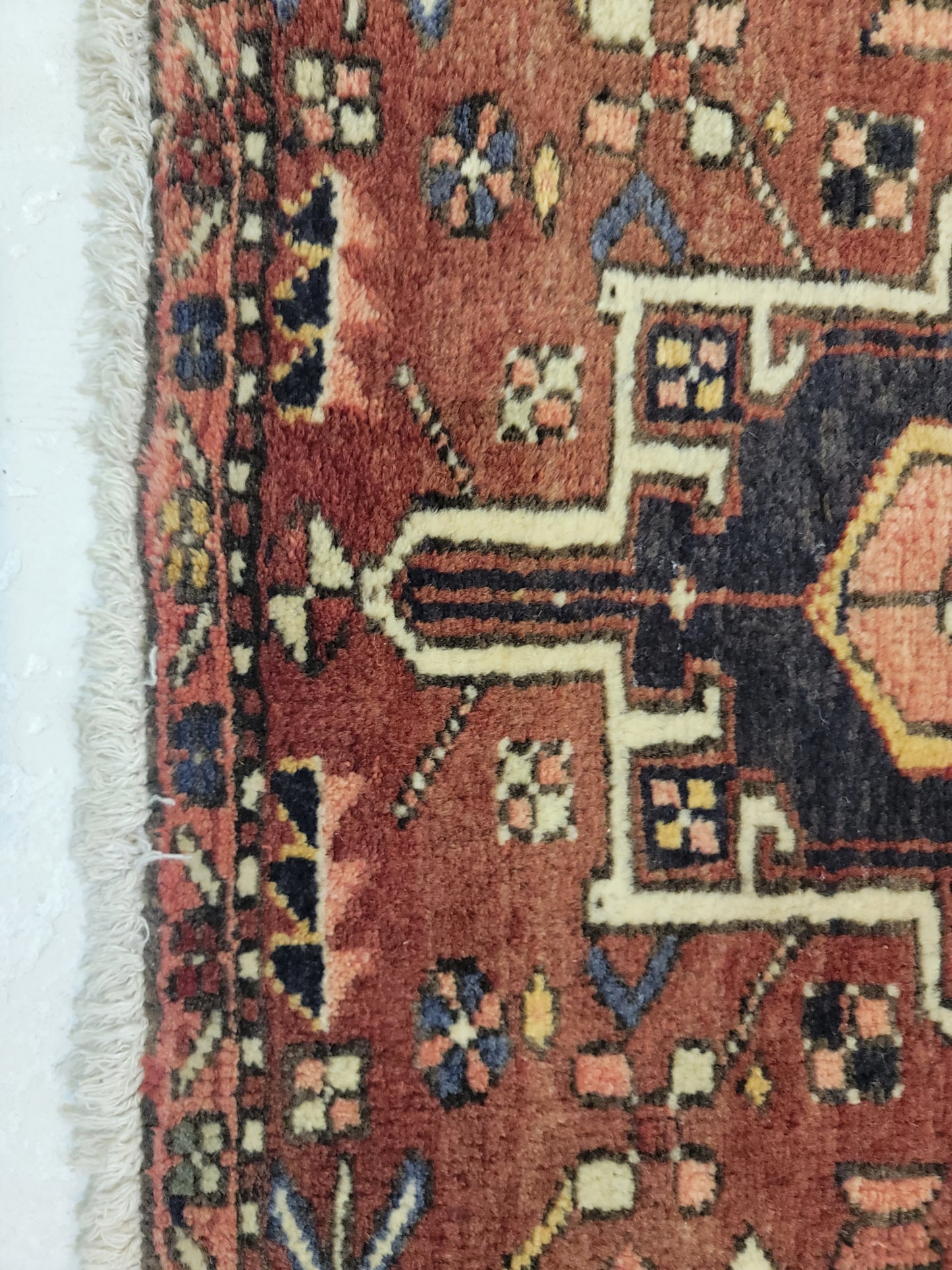 Antique Hand-Knotted Wool Runner Heriz Karajeh 2'5" x 14'